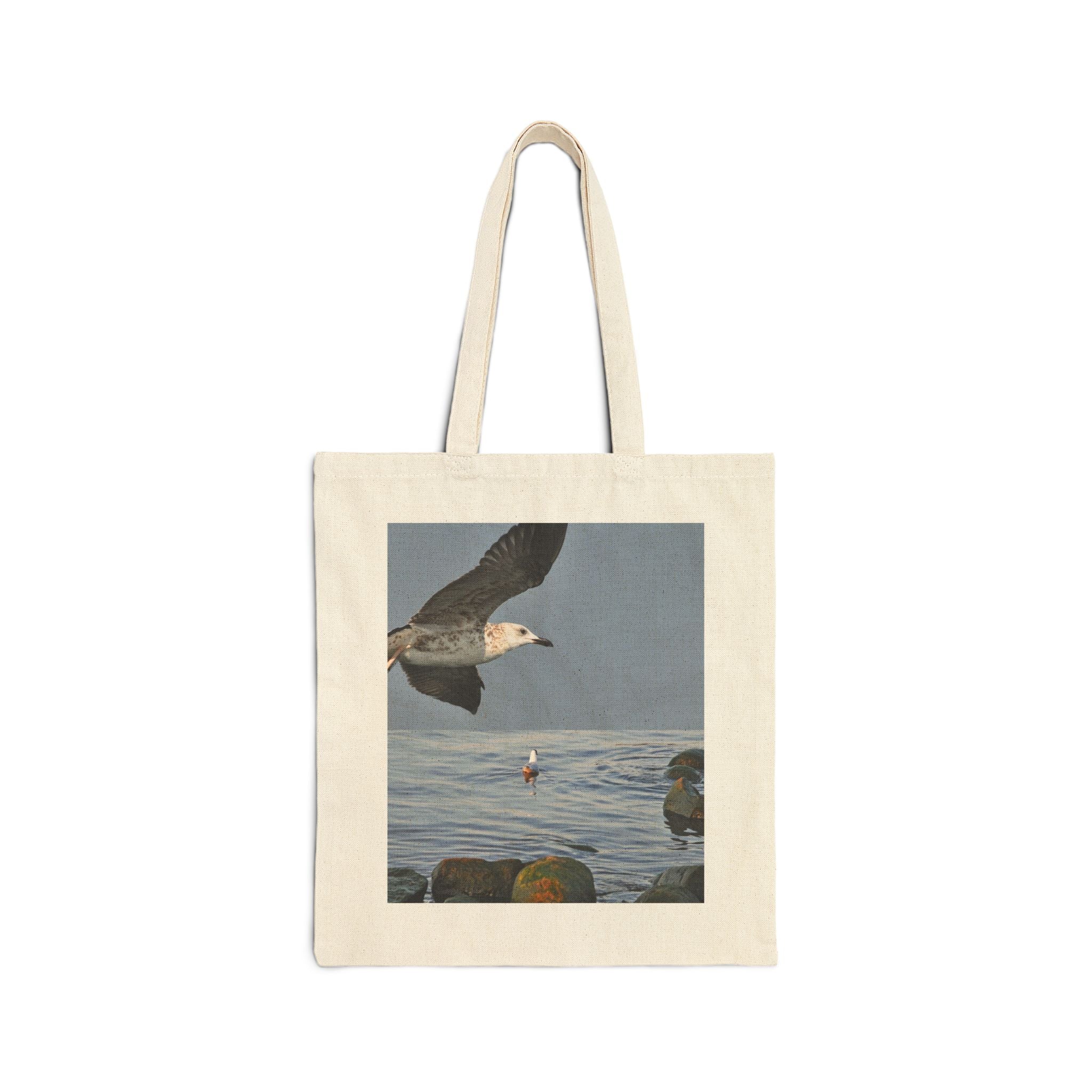 Canvas Tote Bag — Seaside Gull & Sunlit Poppies Art Prints