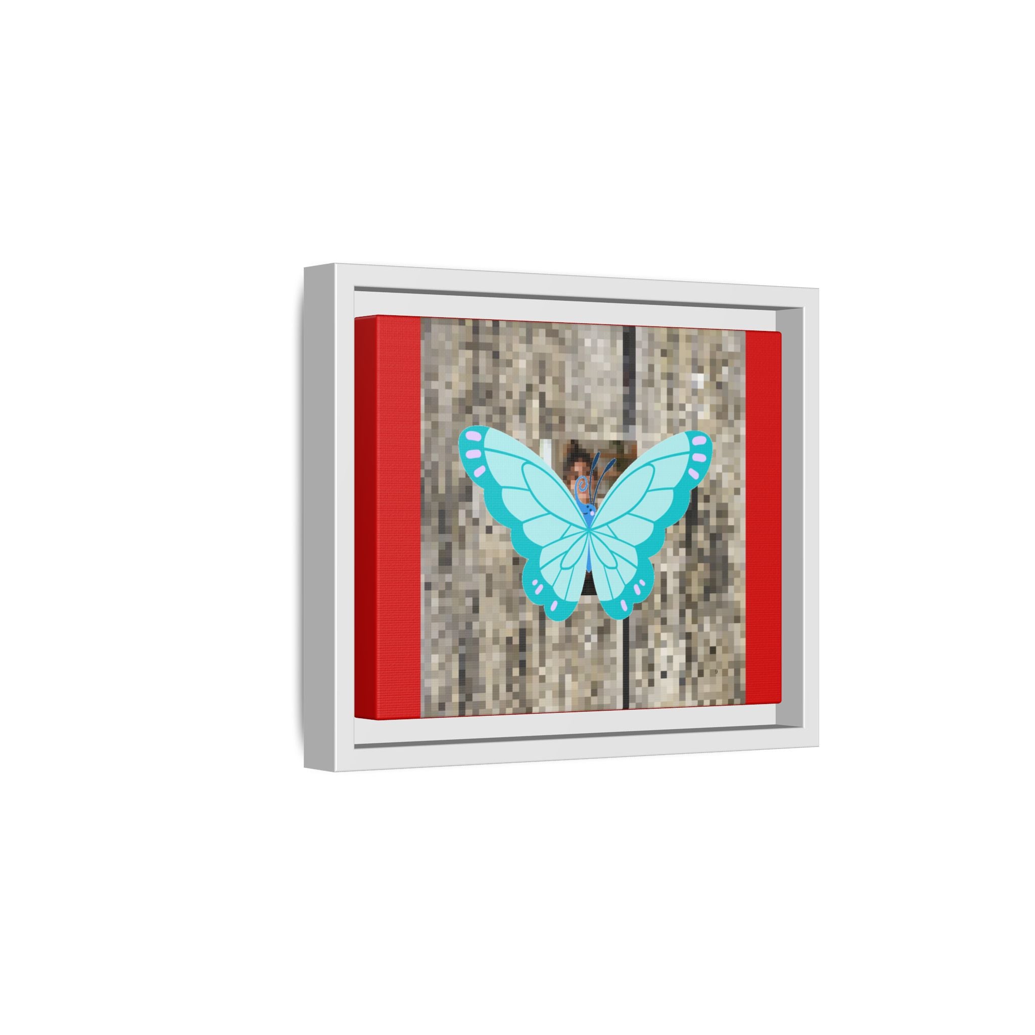 Blue Butterfly Framed Canvas