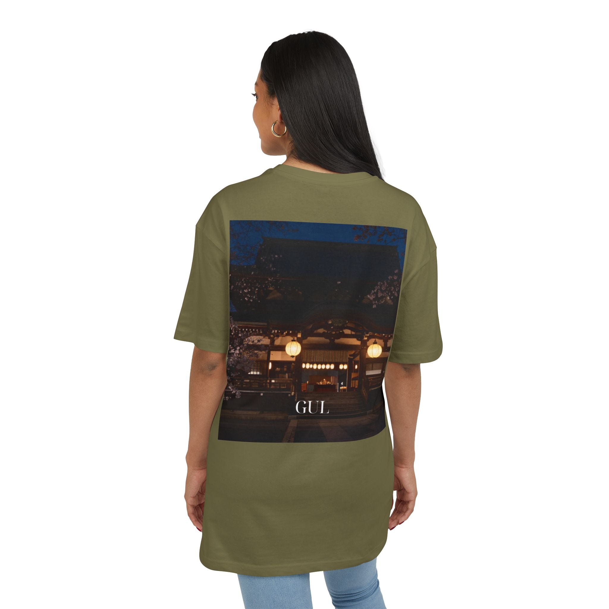 Botanical Night Tee — Bird of Paradise & Lantern Photo Graphic T-Shirt