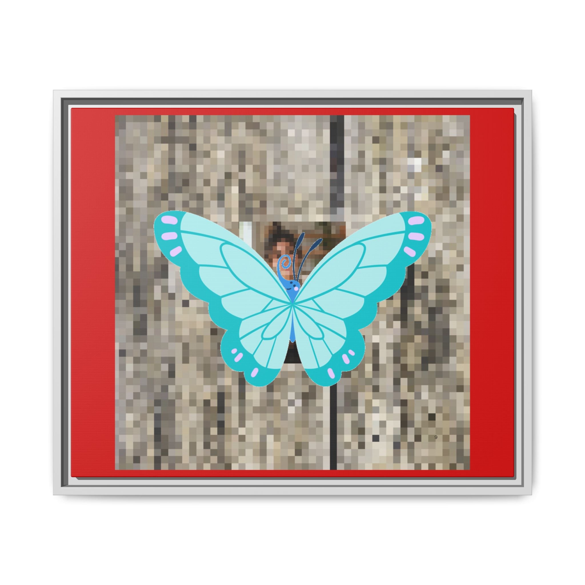 Blue Butterfly Framed Canvas