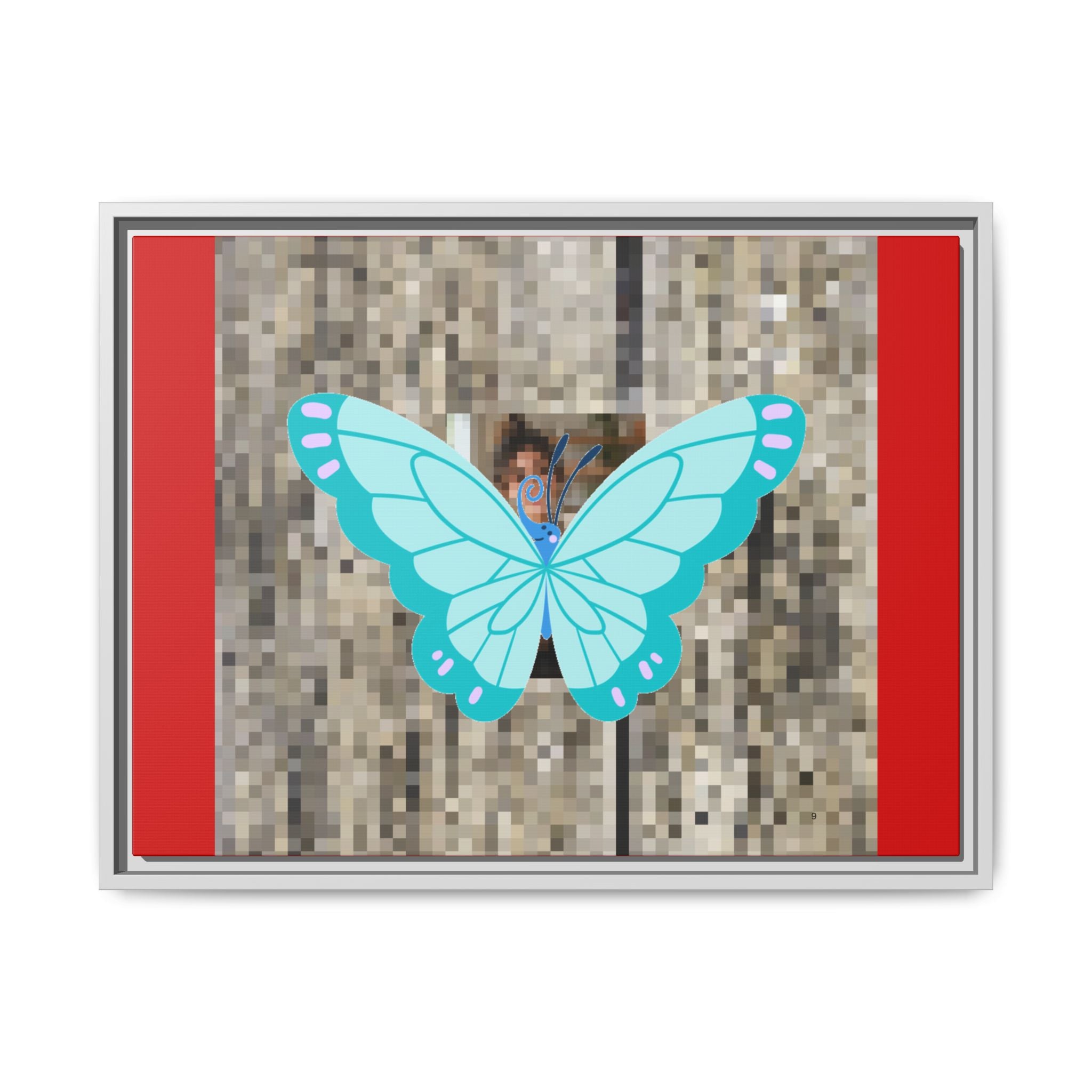 Blue Butterfly Framed Canvas Art — matte multi-color wall print, gallery view 49, NovaStyle