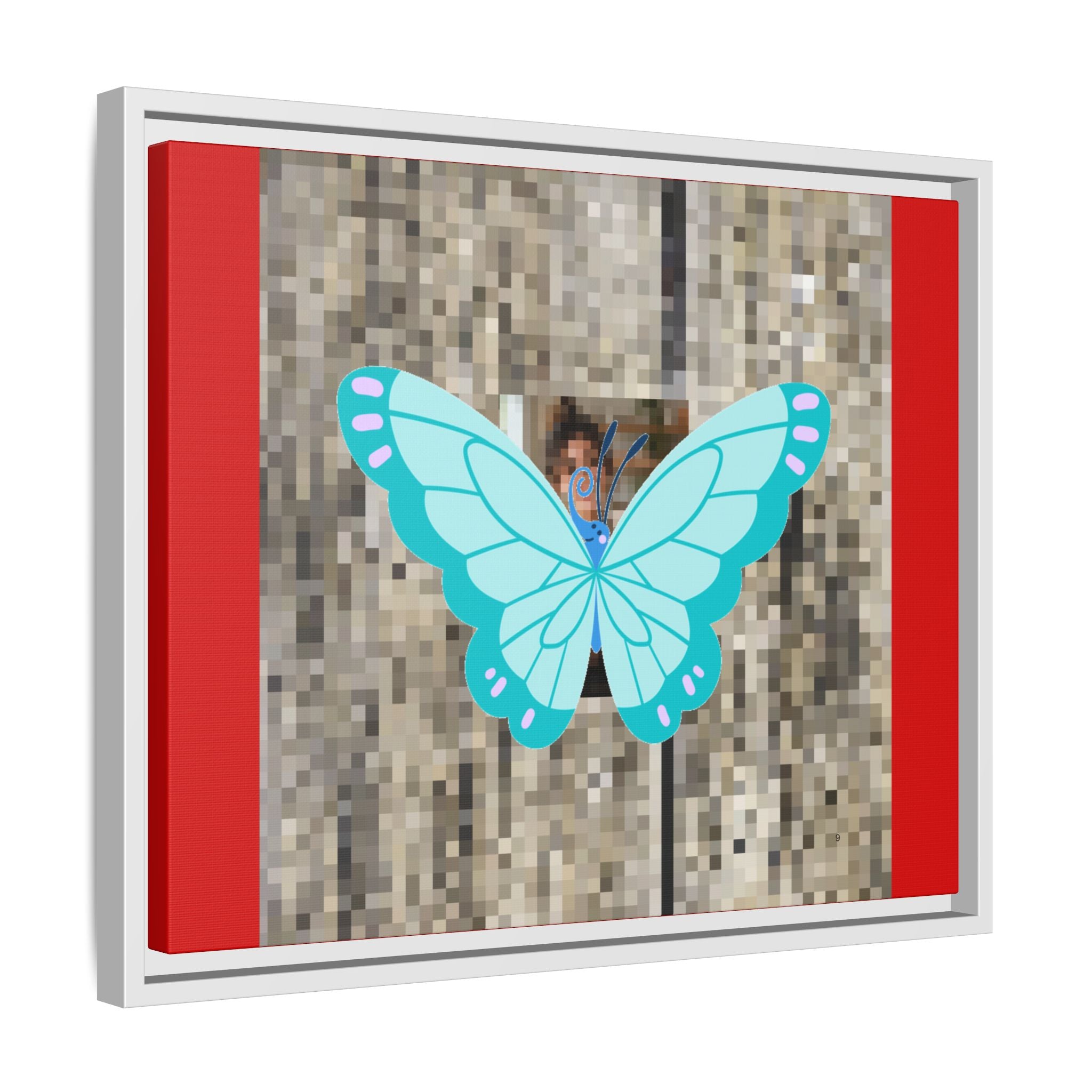 Blue Butterfly Framed Canvas
