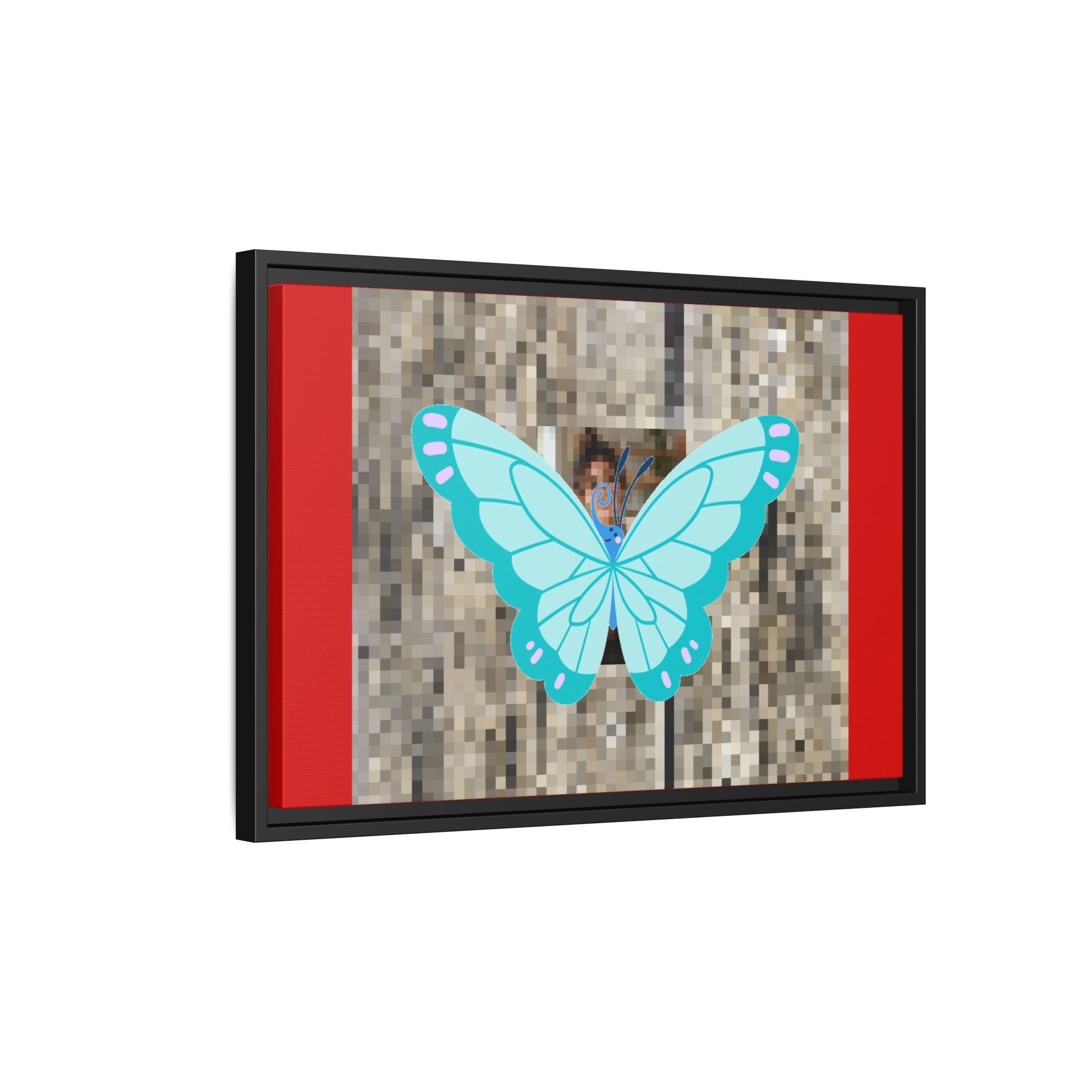 Blue Butterfly Framed Canvas