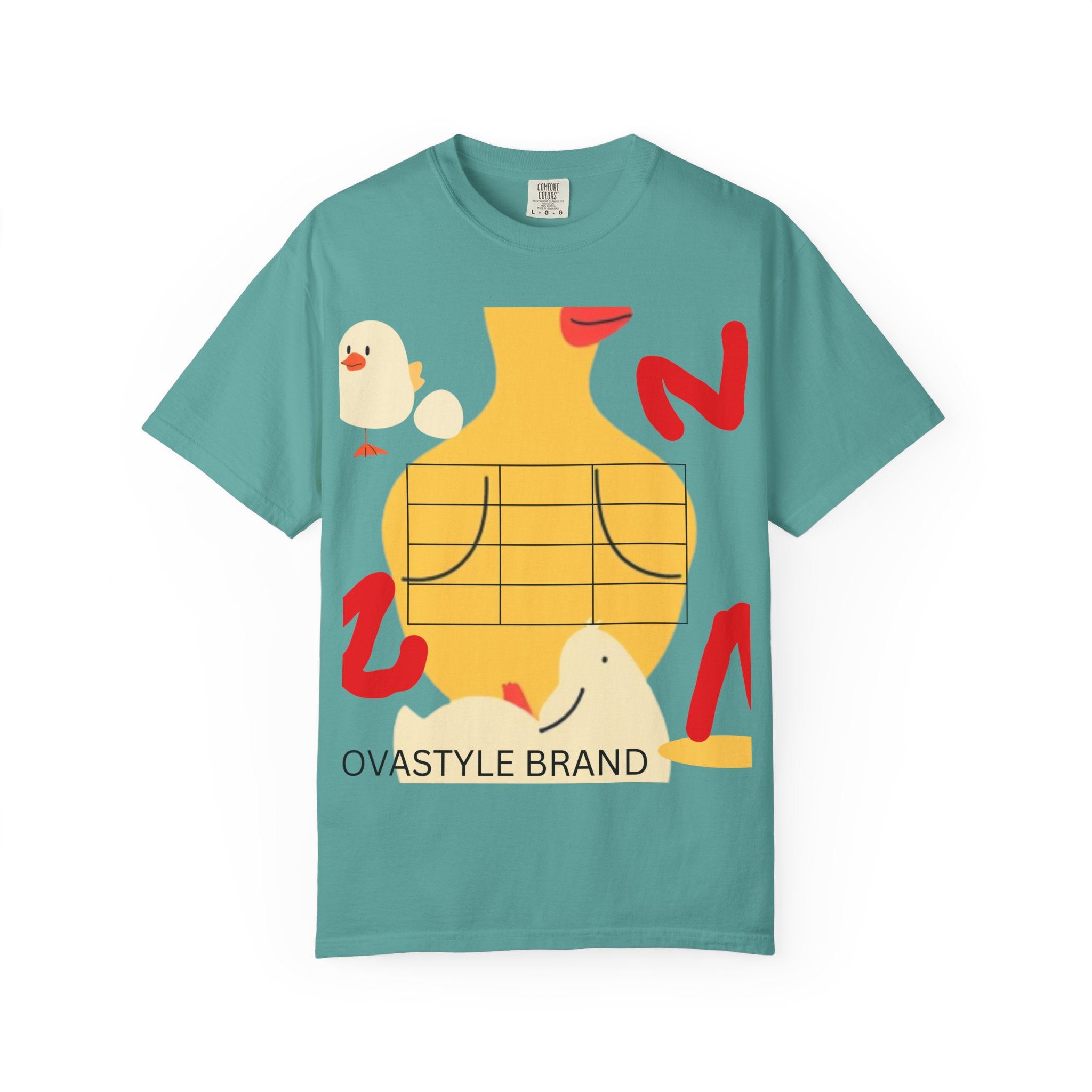 Graphic T-Shirt — Playful Koi & Vase Collage Tee (OVASTYLE Brand)