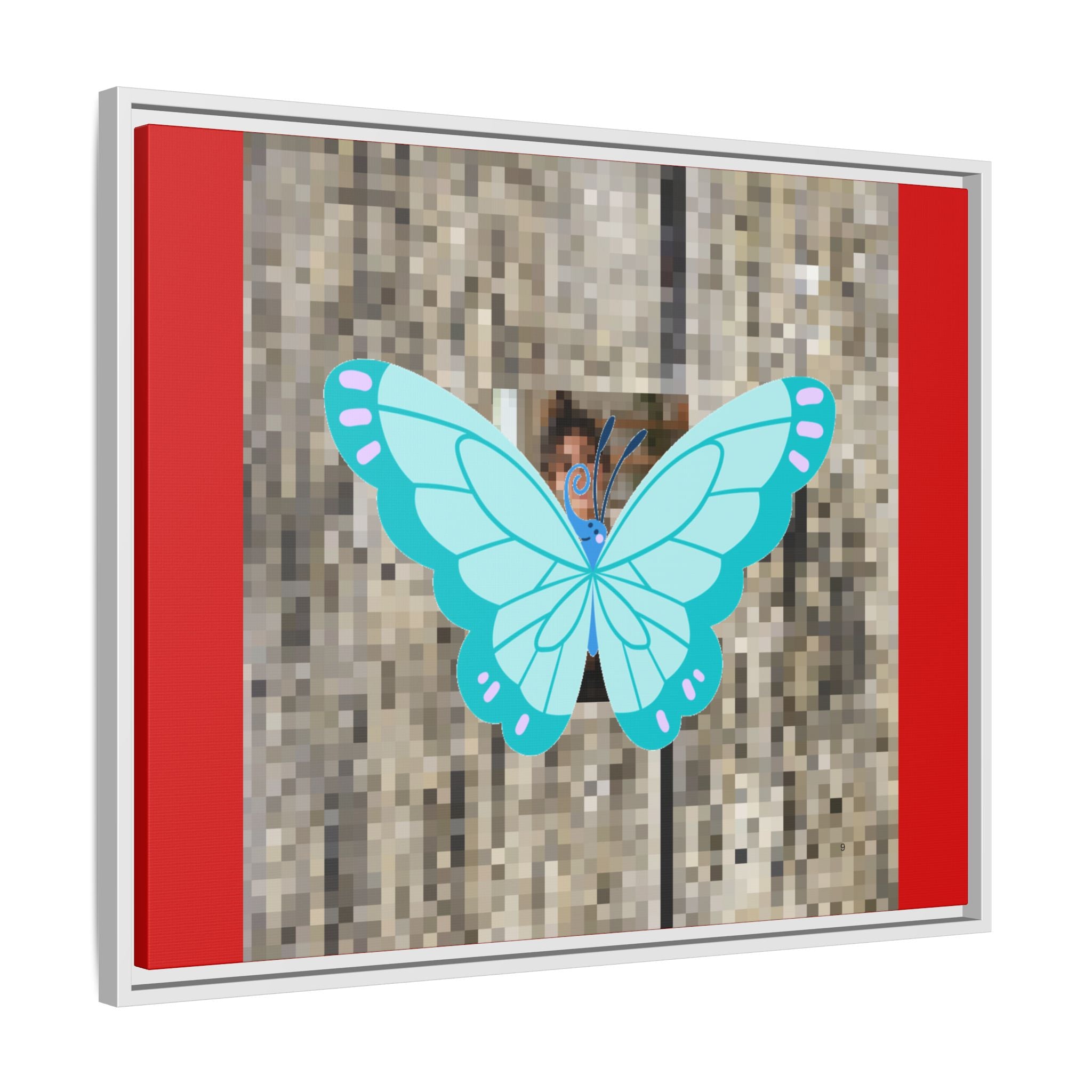 Blue Butterfly Framed Canvas
