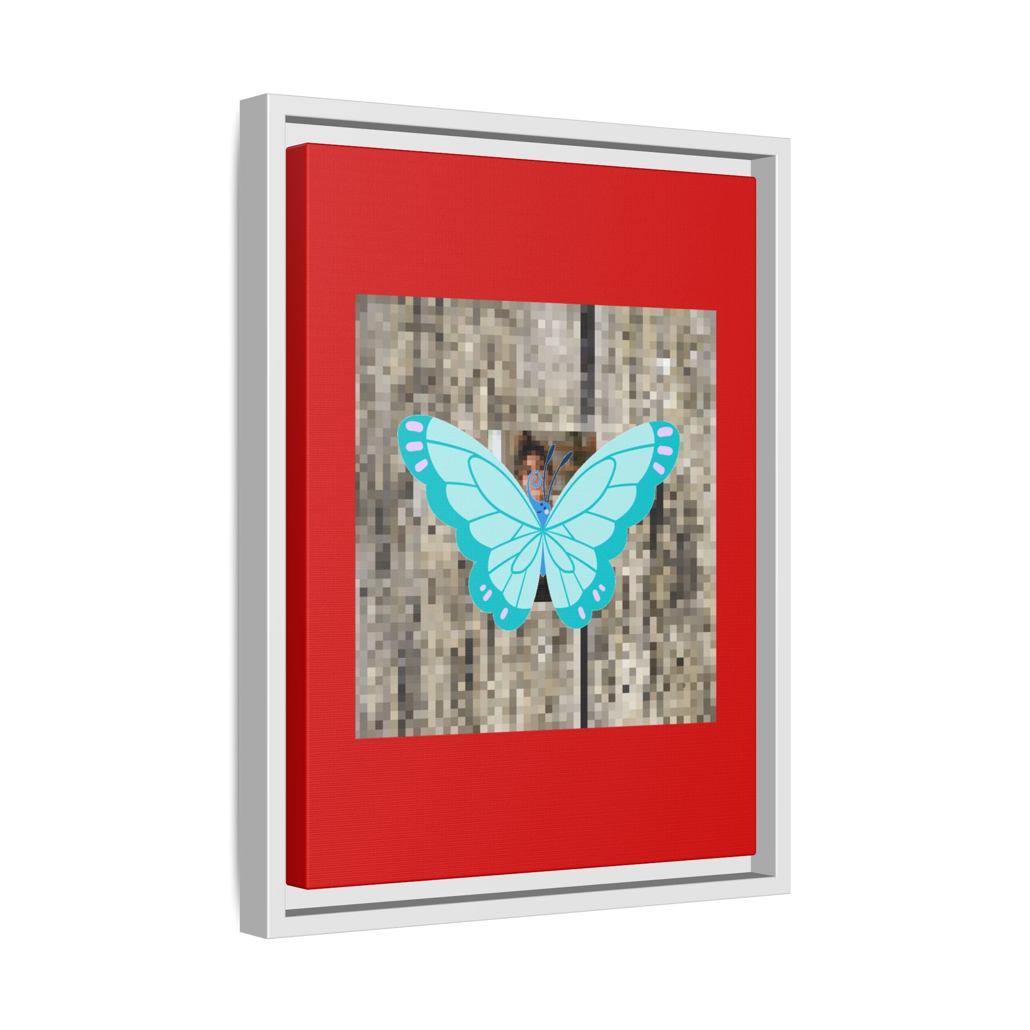 Blue Butterfly Framed Canvas