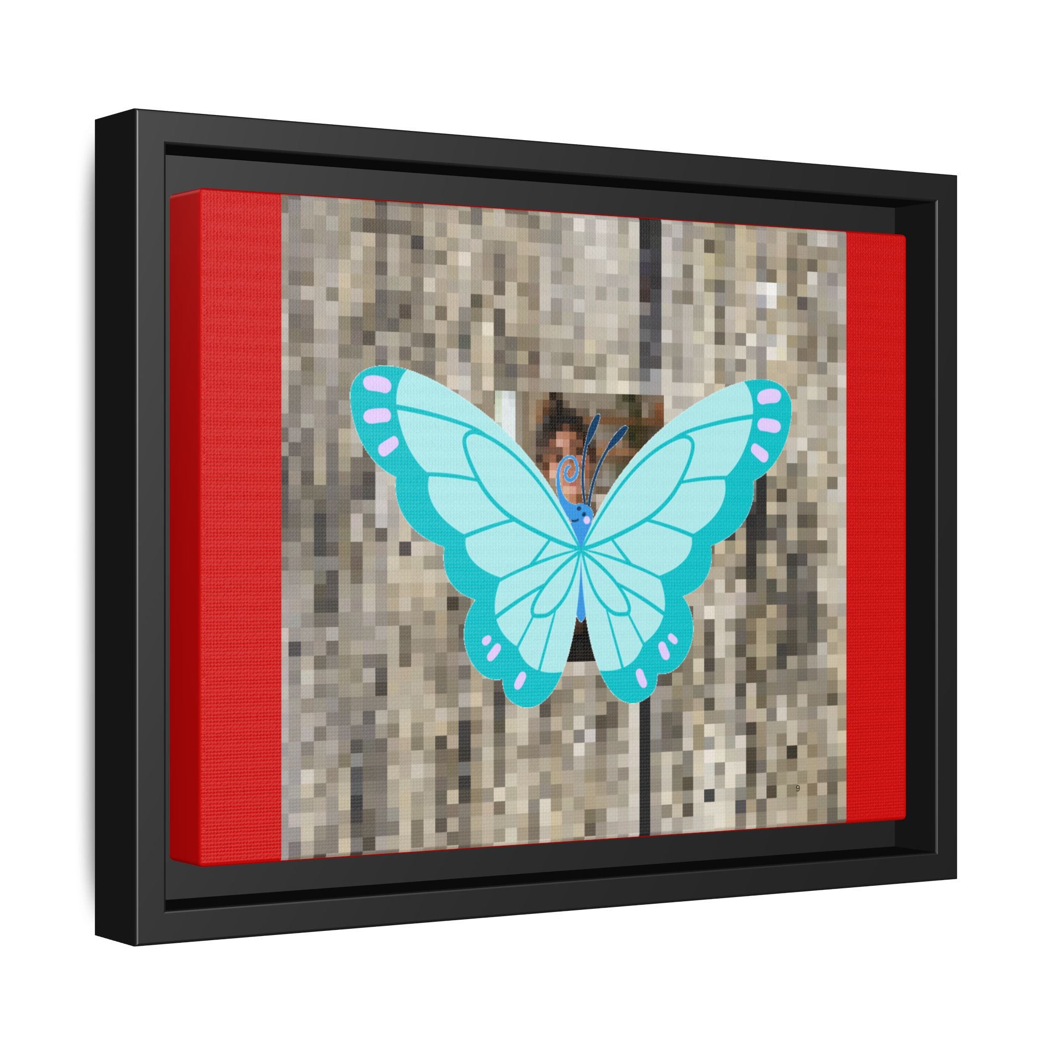 Blue Butterfly Framed Canvas