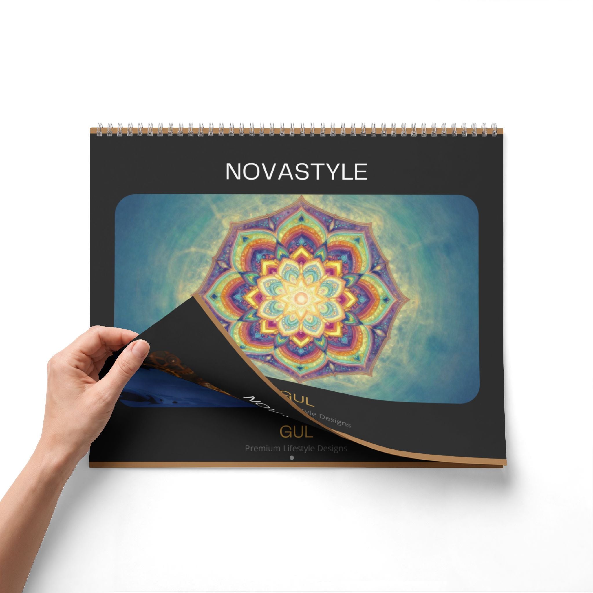 Mandala & Nature Wall Calendar β 12βMonth Artistic Spiral Calendar with Kaleidoscope Art, Aurora & Vintage Keys
