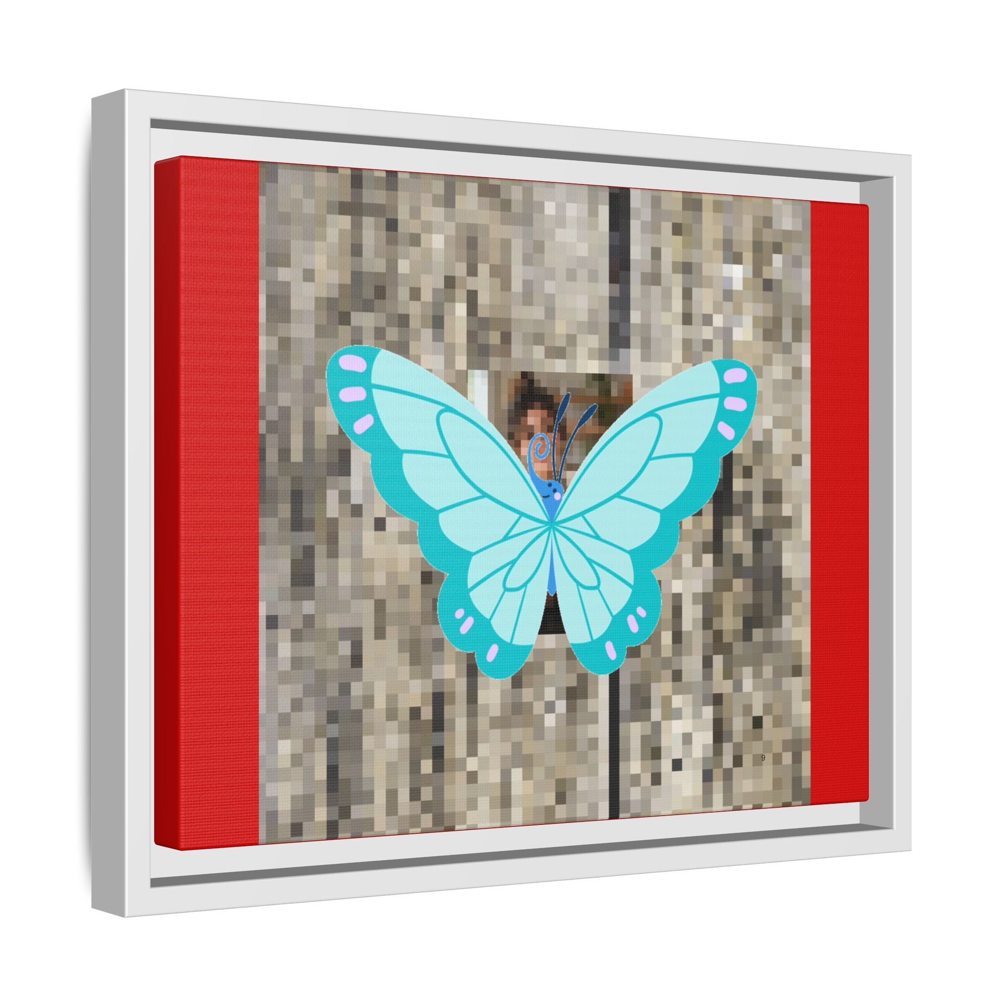Blue Butterfly Framed Canvas