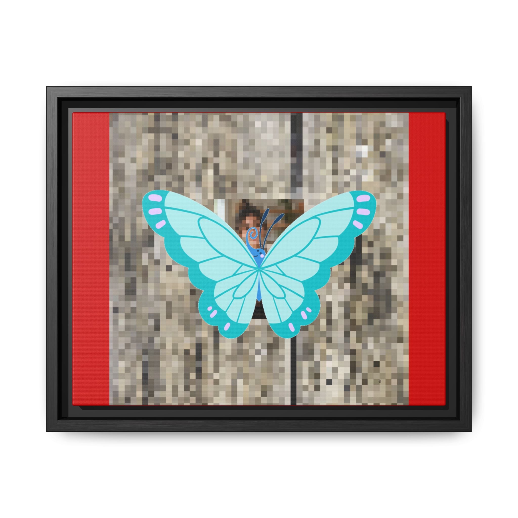Blue Butterfly Framed Canvas Art — matte multi-color wall print, gallery view 43, NovaStyle