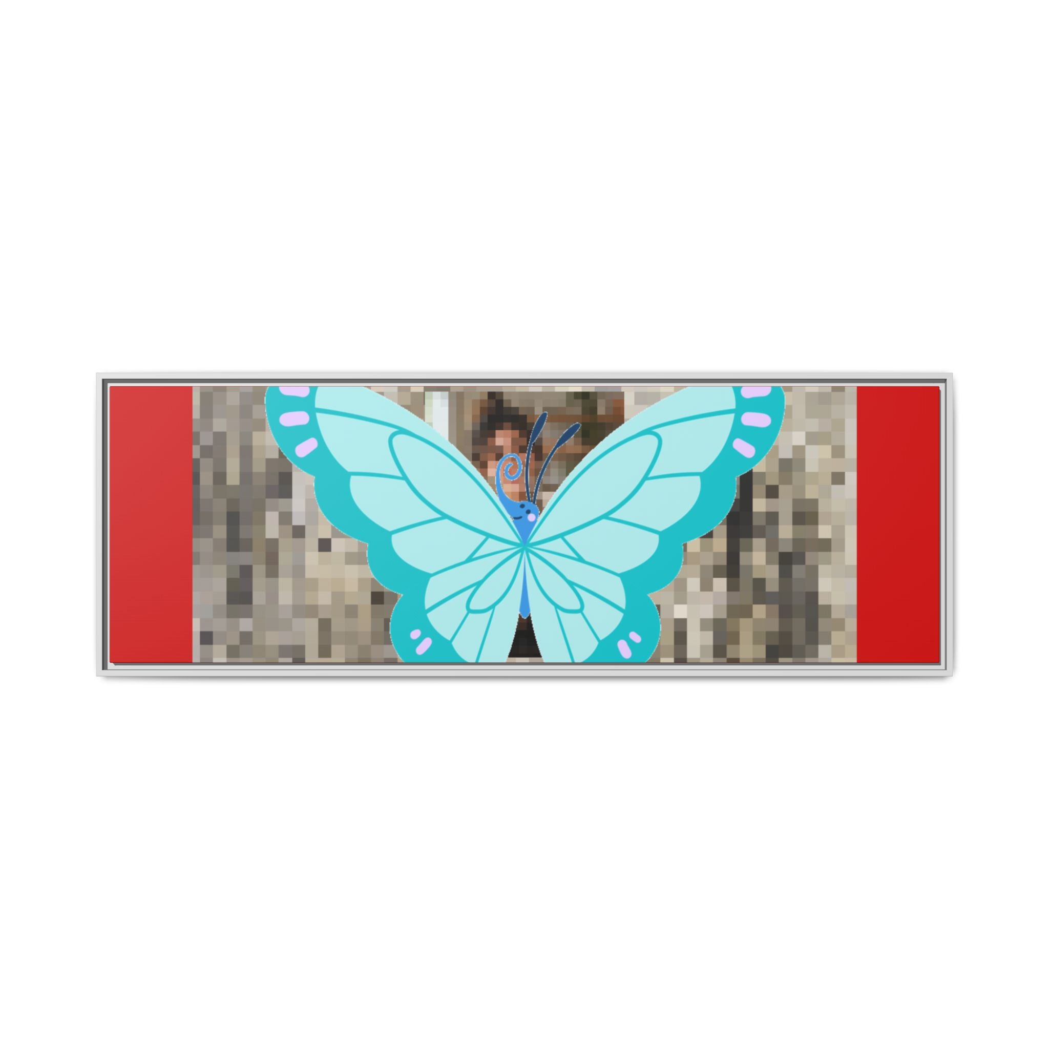 Blue Butterfly Framed Canvas