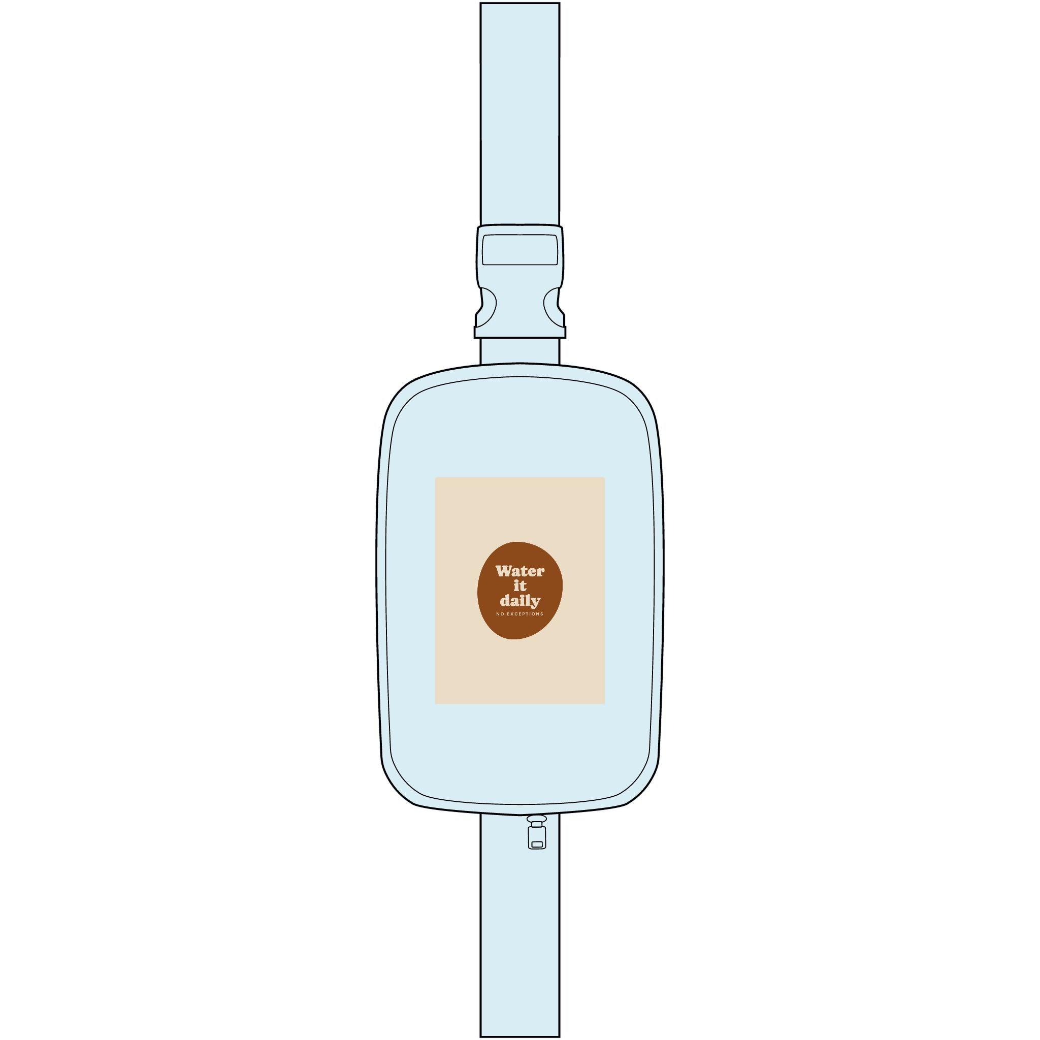 Explorer Sling Bag — Embroidered “Water the Daily” Casual Crossbody for Urban Adventures