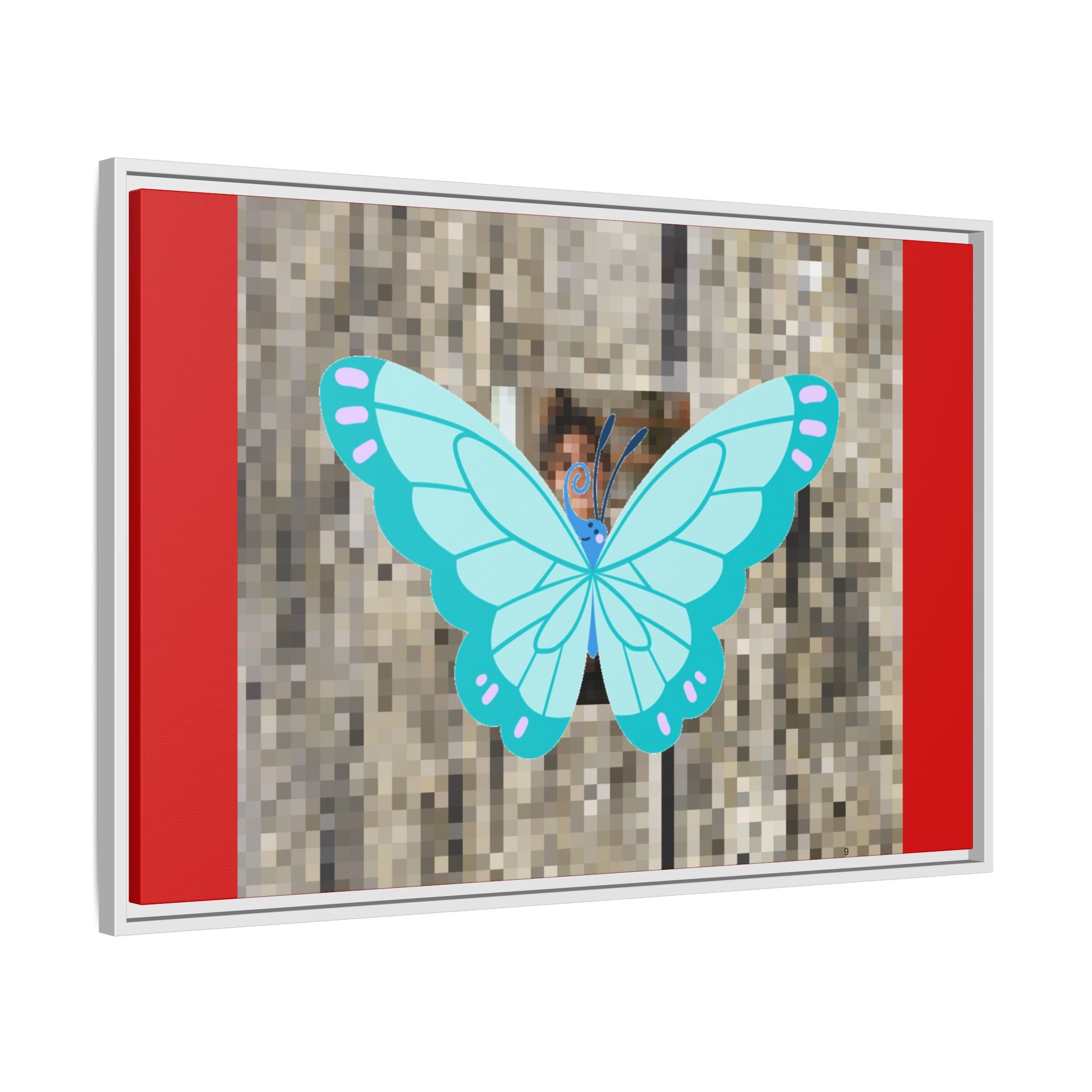 Blue Butterfly Framed Canvas