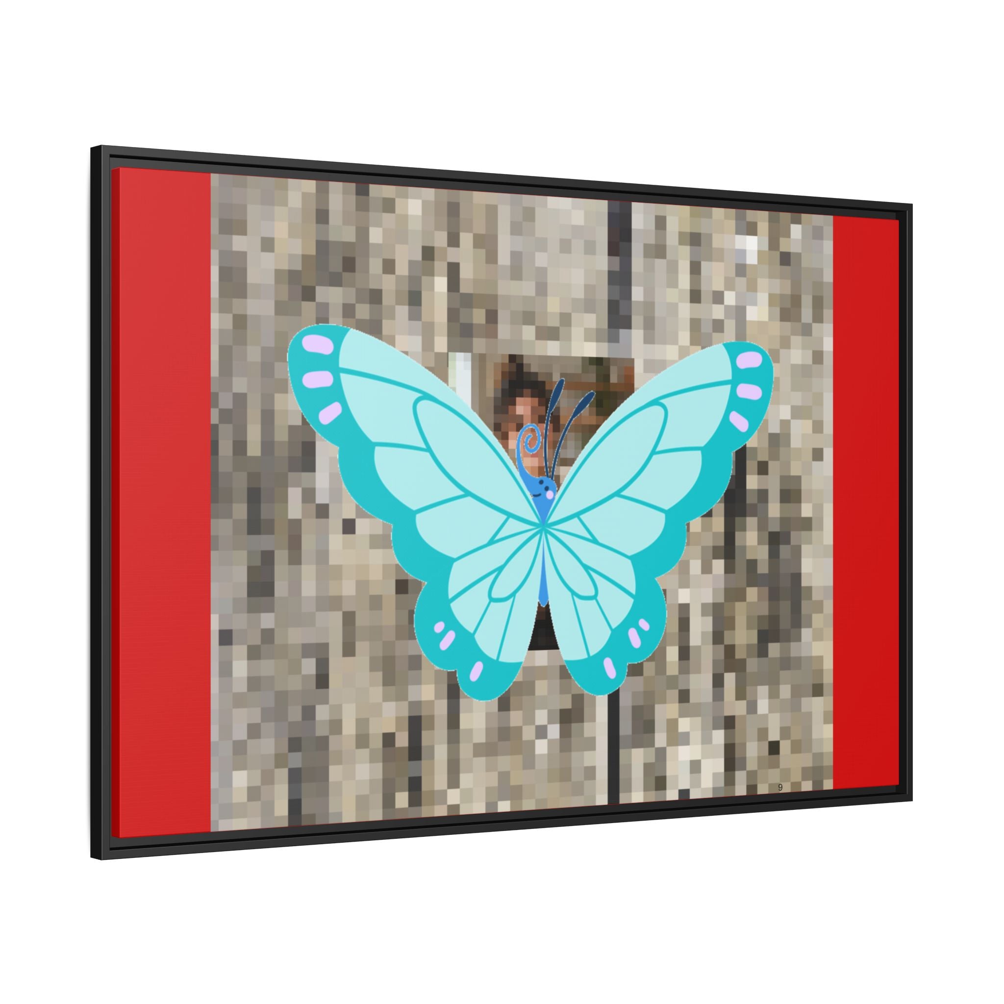 Blue Butterfly Framed Canvas