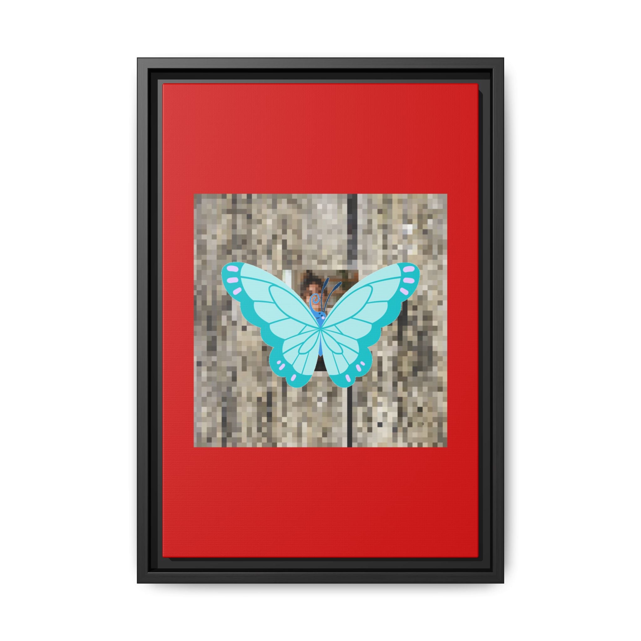 Blue Butterfly Framed Canvas