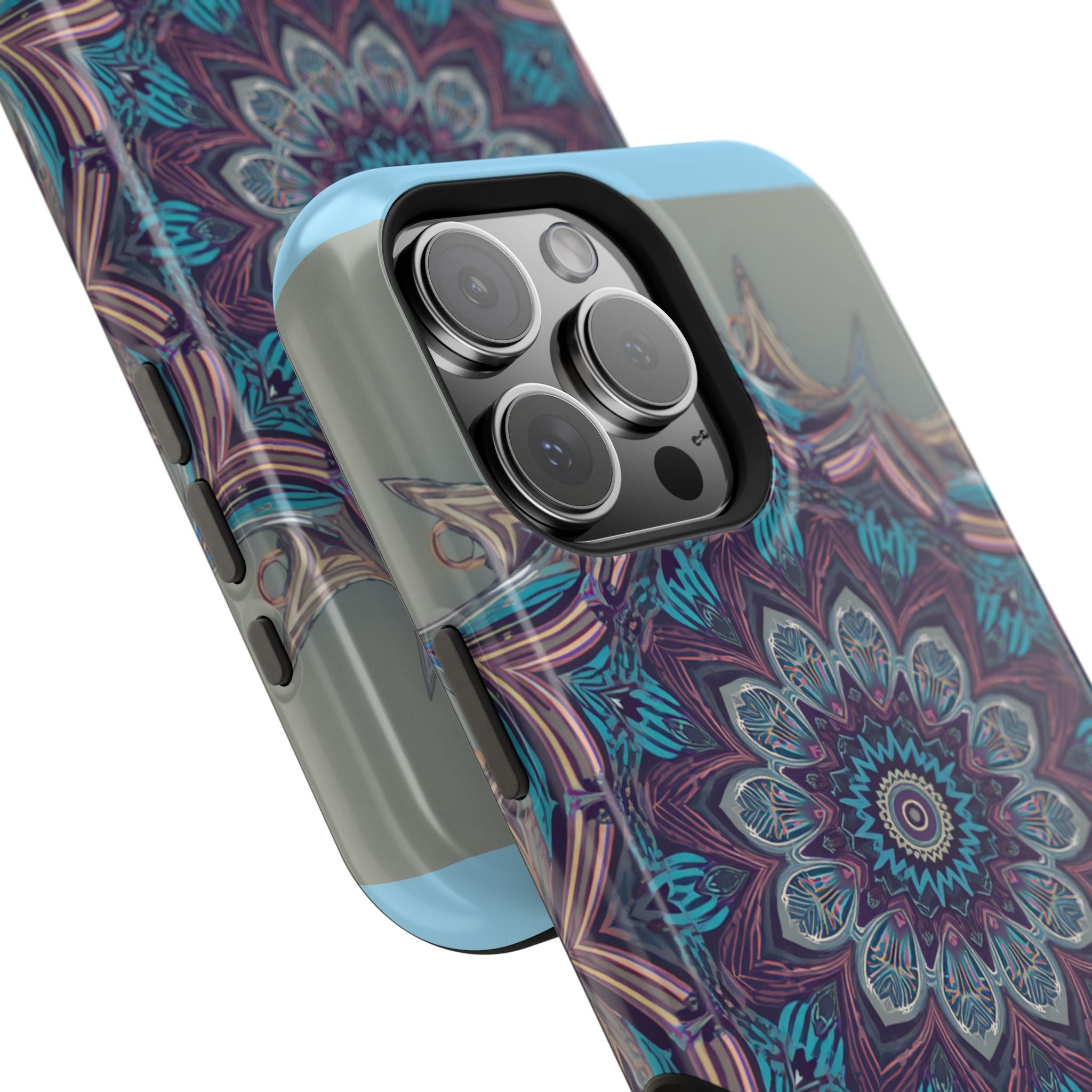 Phone Case — Blue Purple Mandala Magnetic Impact-Resistant Case