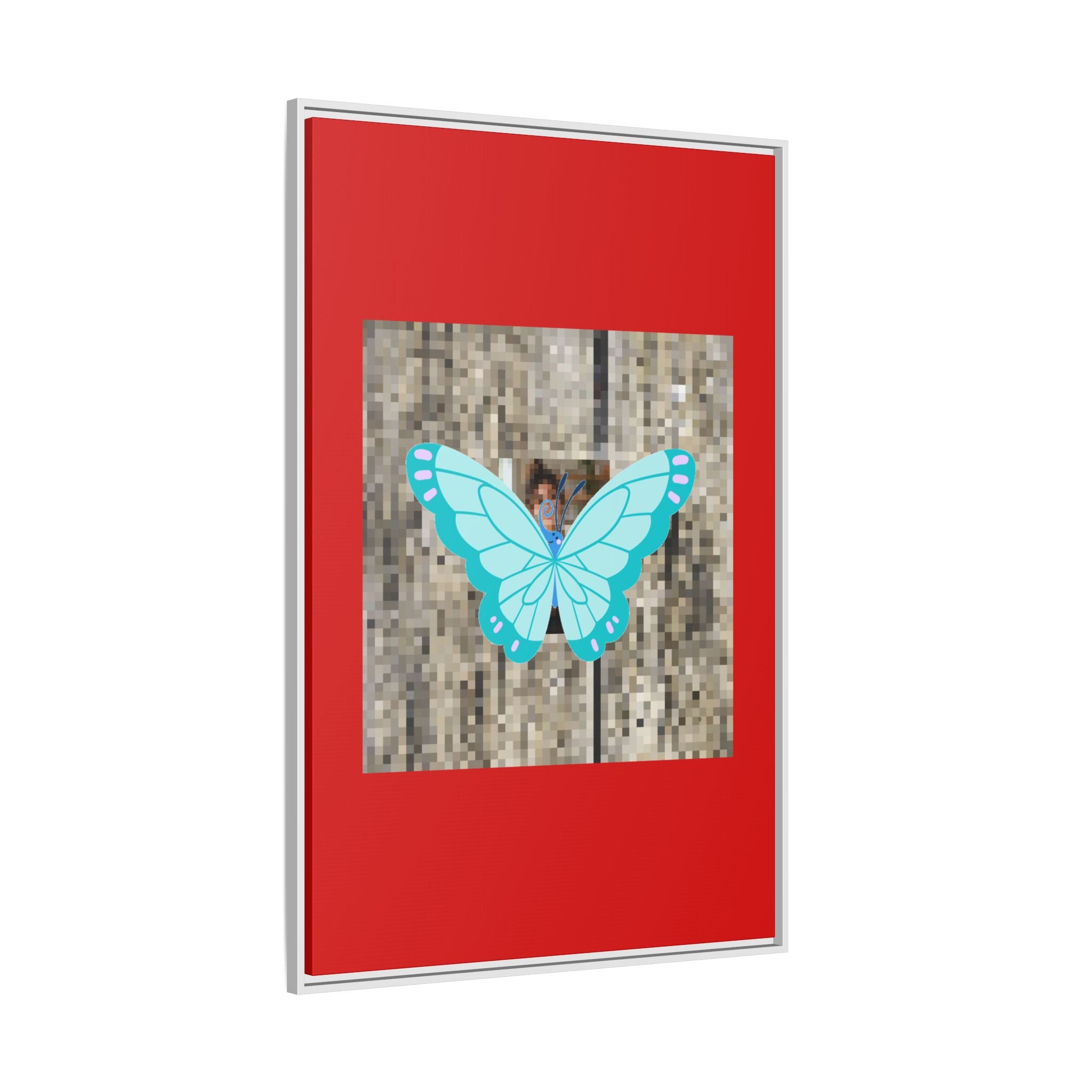 Blue Butterfly Framed Canvas