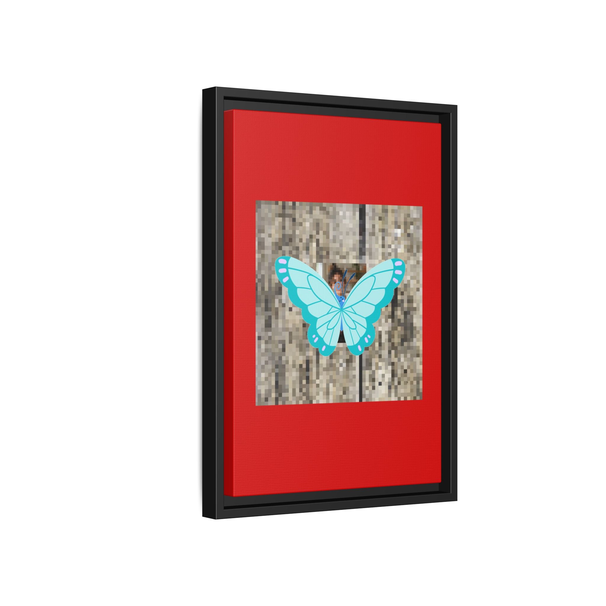 Blue Butterfly Framed Canvas