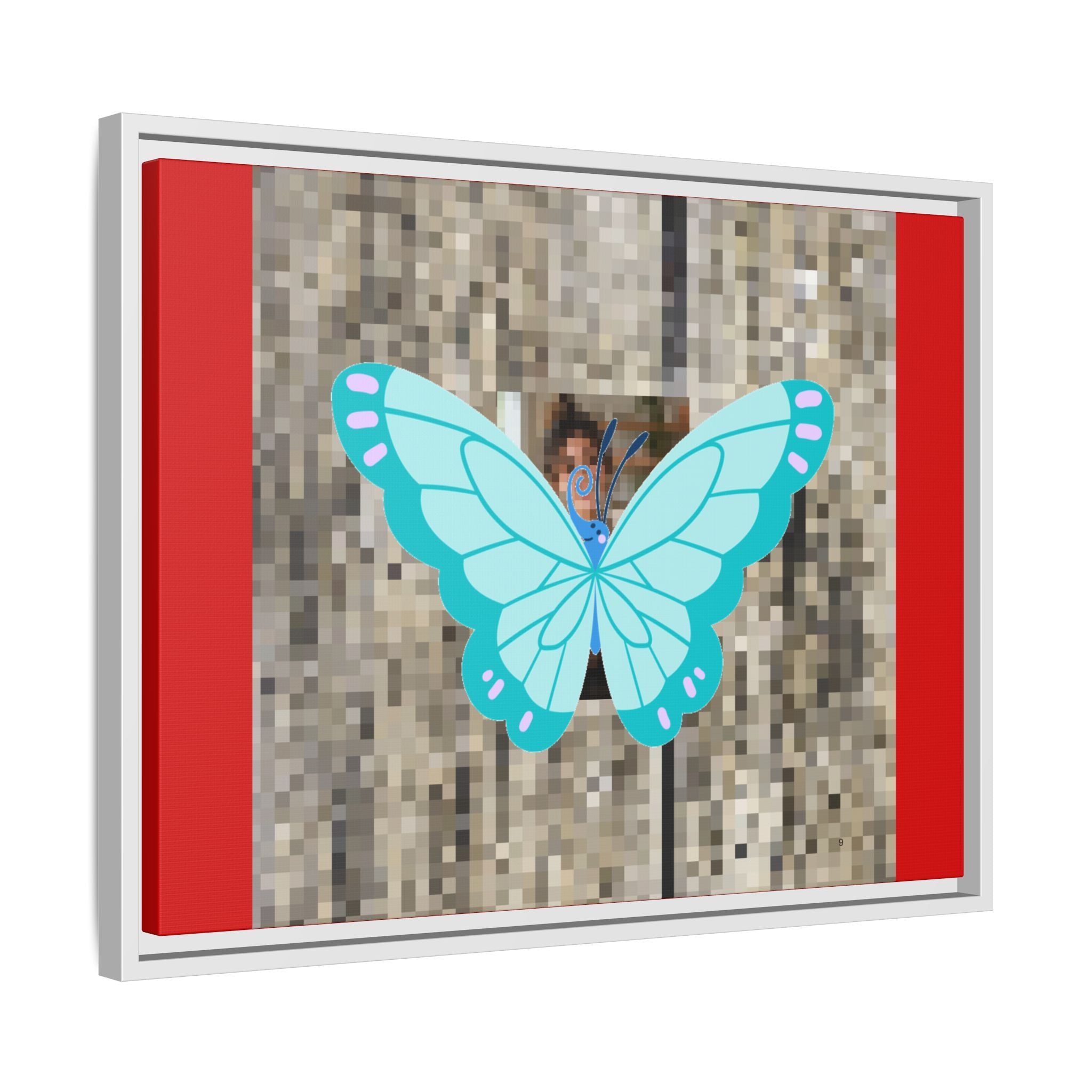 Blue Butterfly Framed Canvas