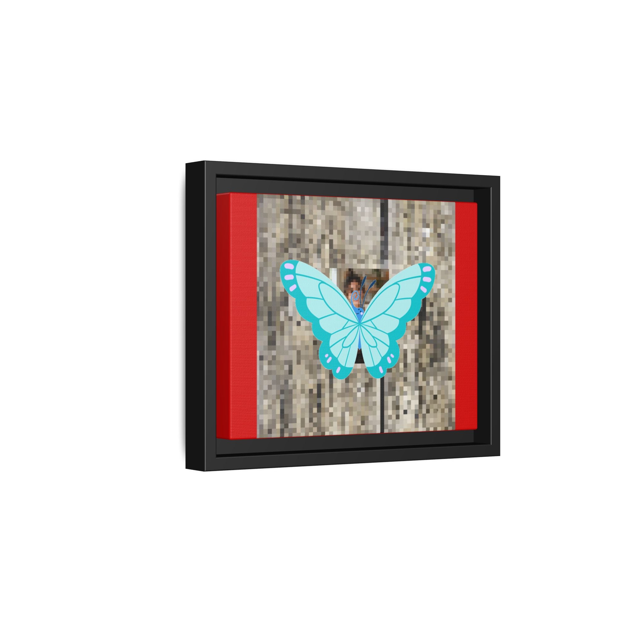 Blue Butterfly Framed Canvas
