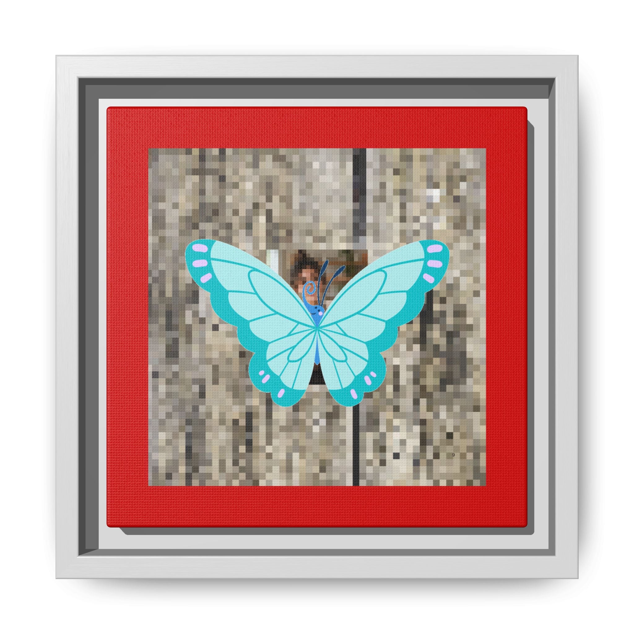 Blue Butterfly Framed Canvas Art — matte multi-color wall print, gallery view 14, NovaStyle