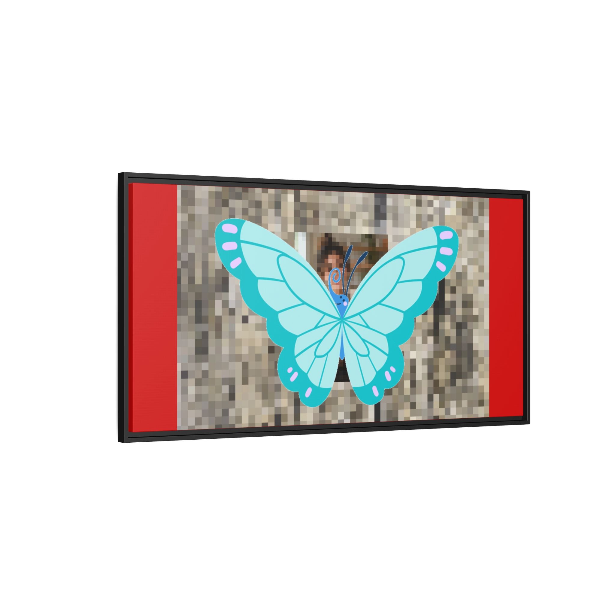 Blue Butterfly Framed Canvas