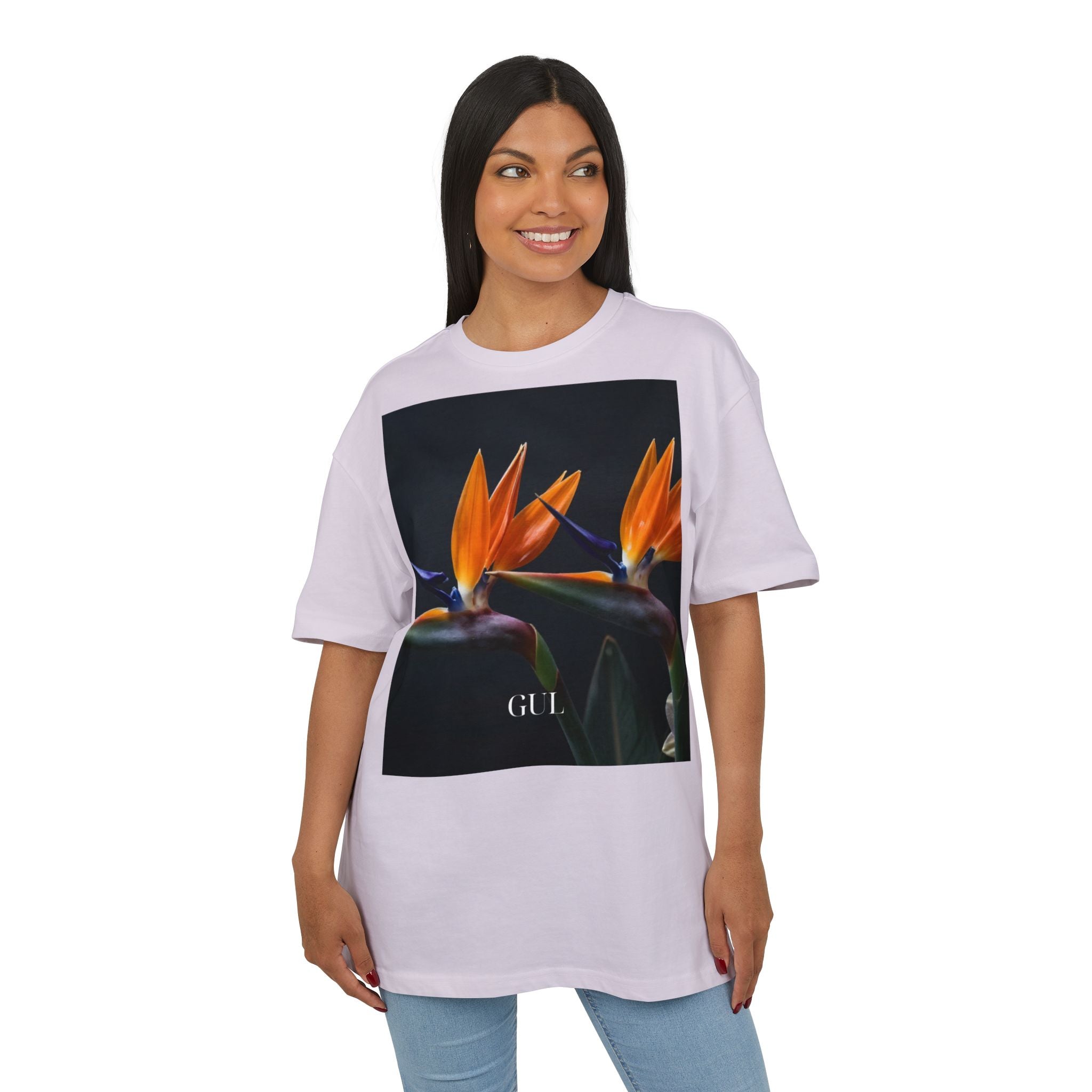 Botanical Night Tee — Bird of Paradise & Lantern Photo Graphic T-Shirt