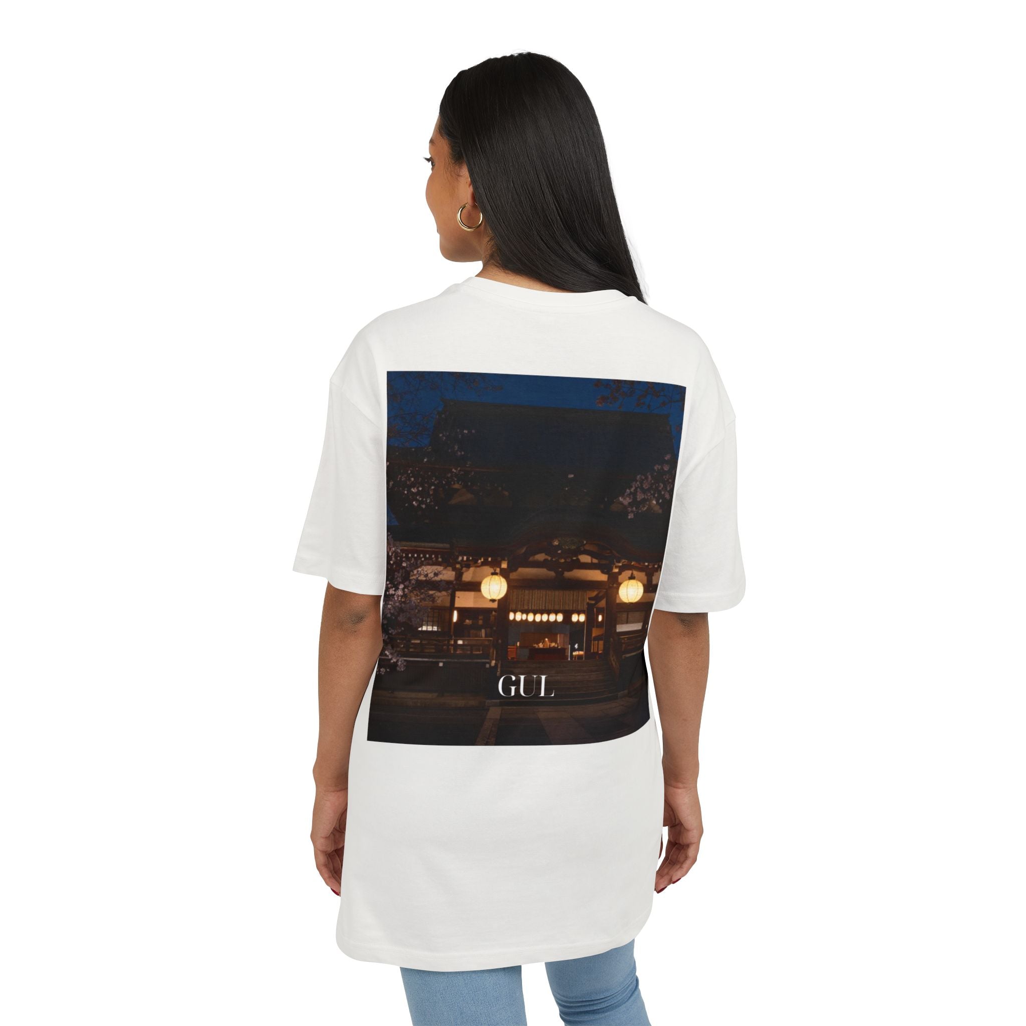 Botanical Night Tee — Bird of Paradise & Lantern Photo Graphic T-Shirt