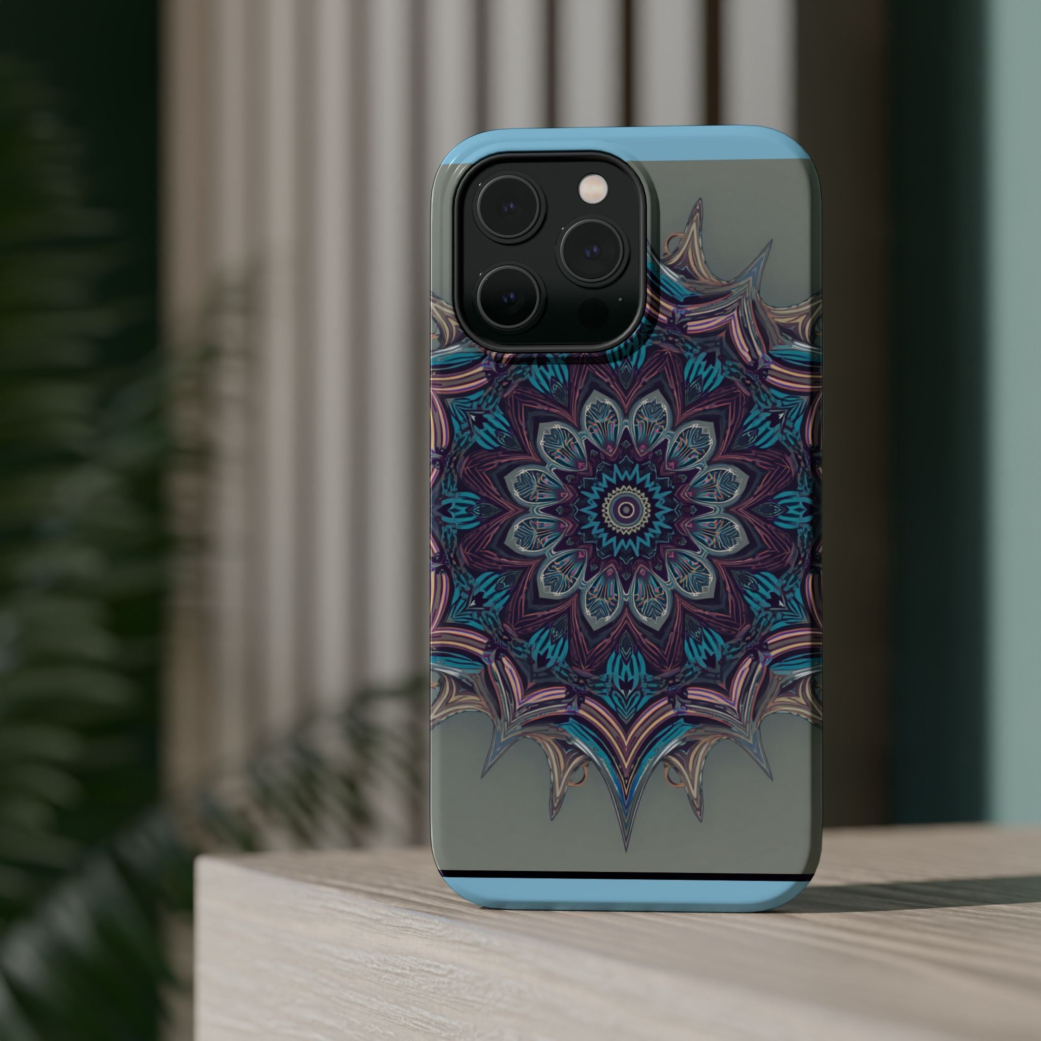 Phone Case — Blue Purple Mandala Magnetic Impact-Resistant Case