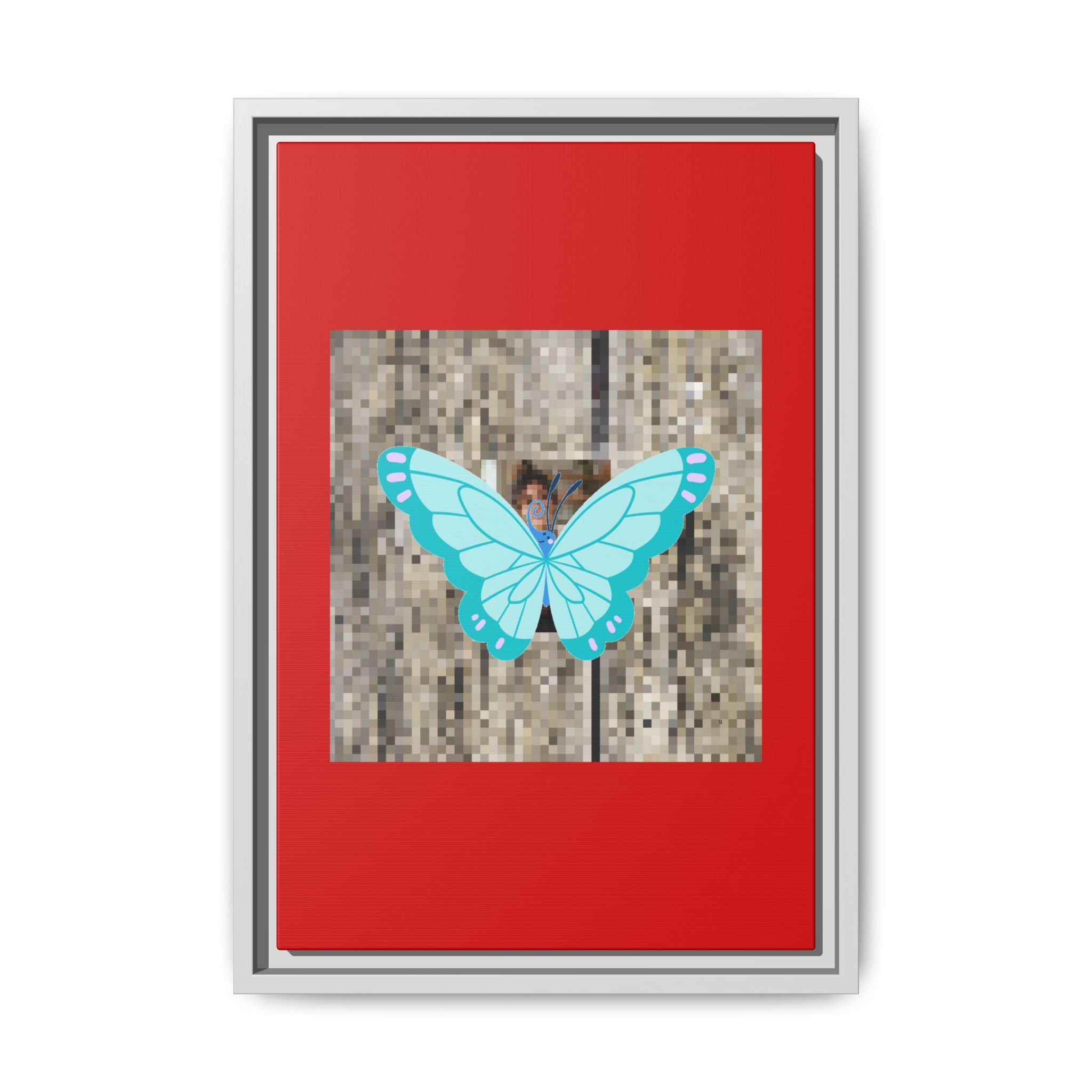 Blue Butterfly Framed Canvas