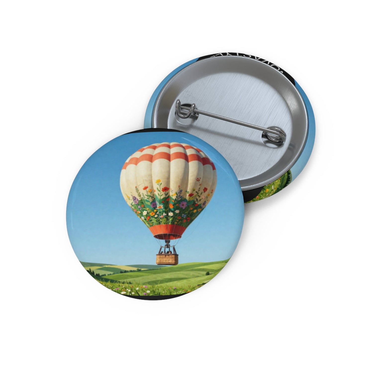 Hot air balloon pin button for Under 25 EUR collection