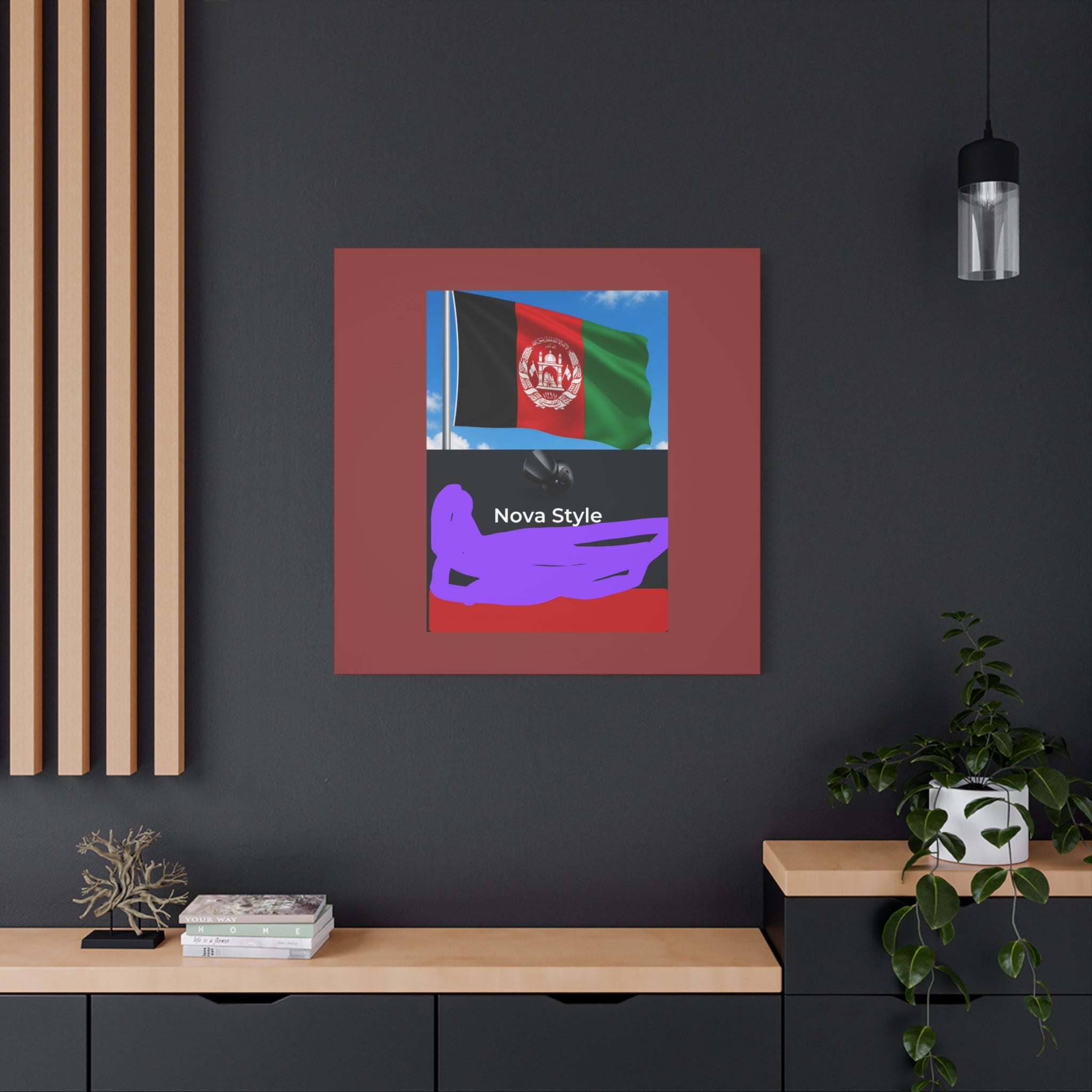 Afghan Flag Matte Canvas Print — Stretched 1.25" Wall Art