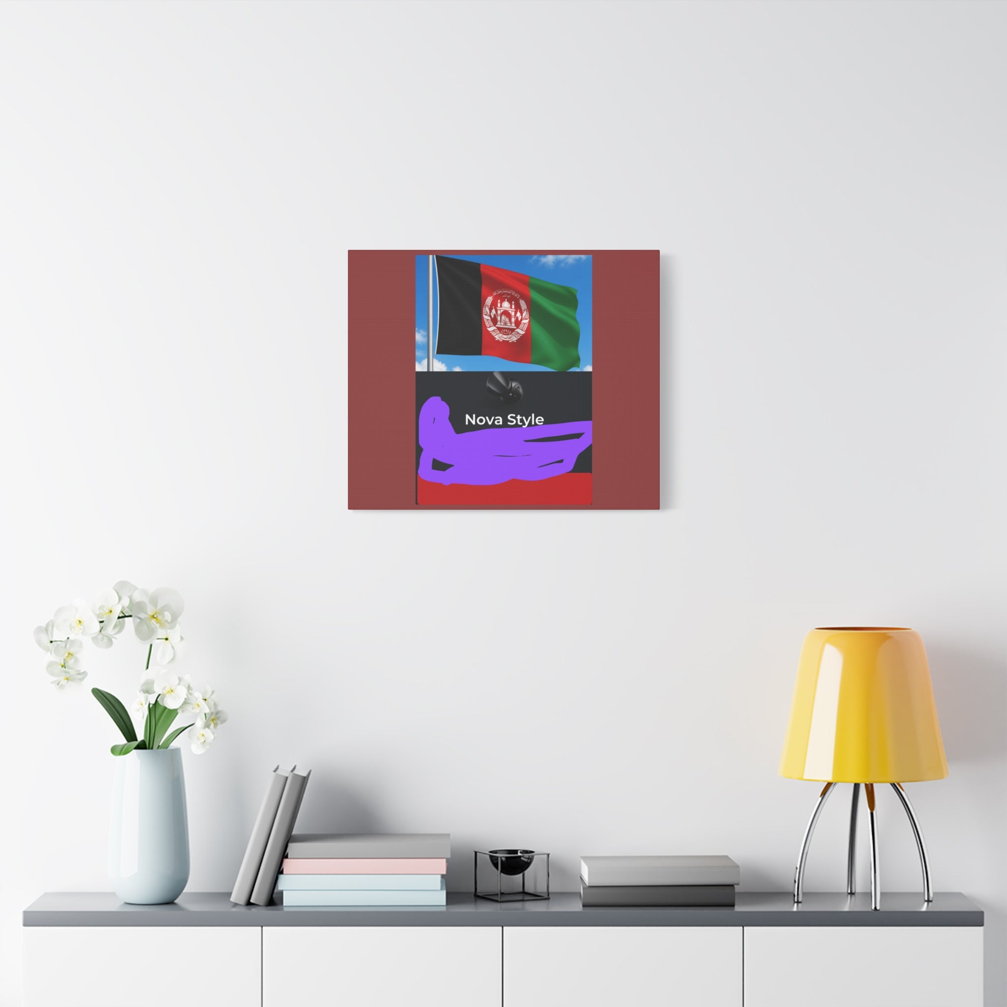 Afghan Flag Matte Canvas Print — Stretched 1.25" Wall Art