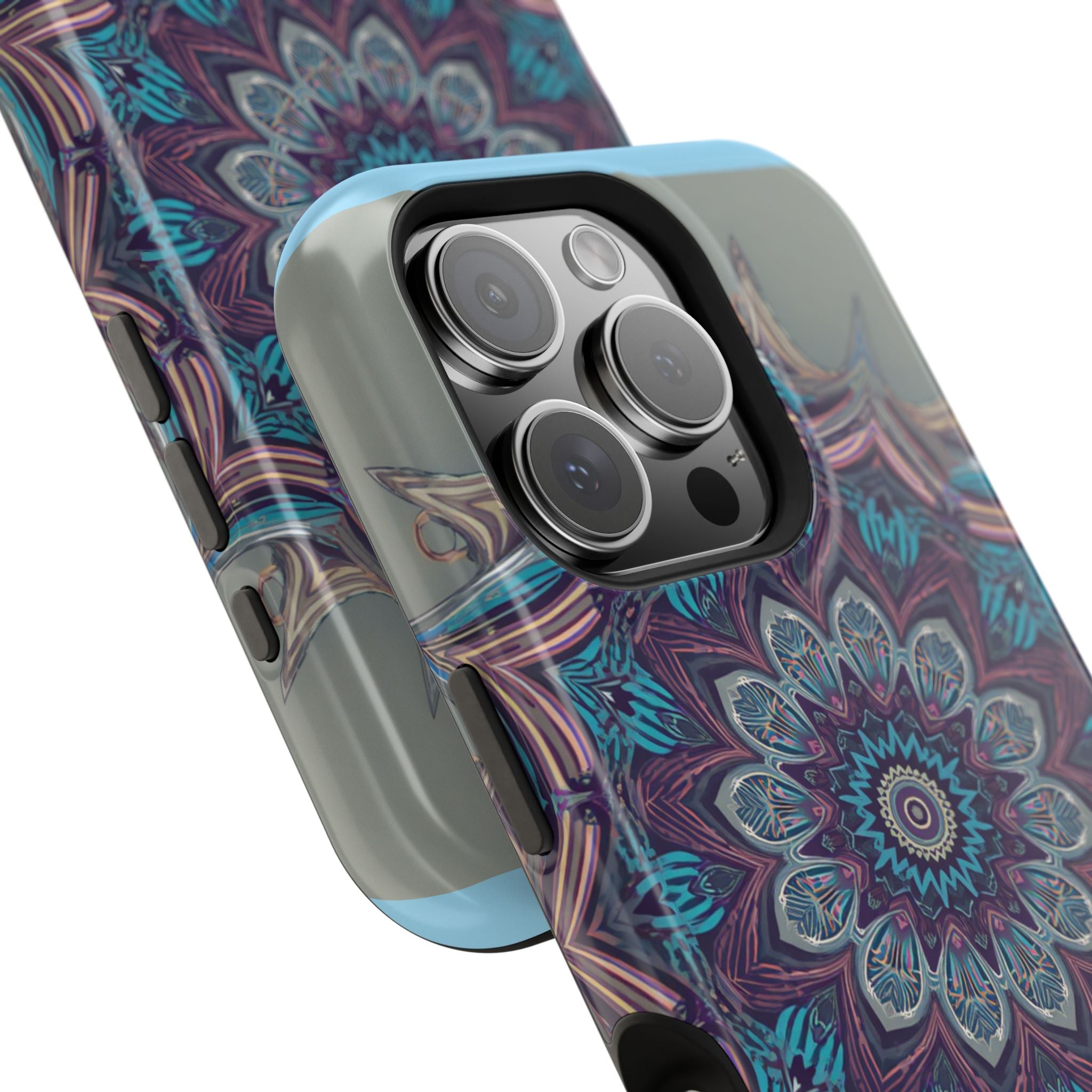 Phone Case — Blue Purple Mandala Magnetic Impact-Resistant Case