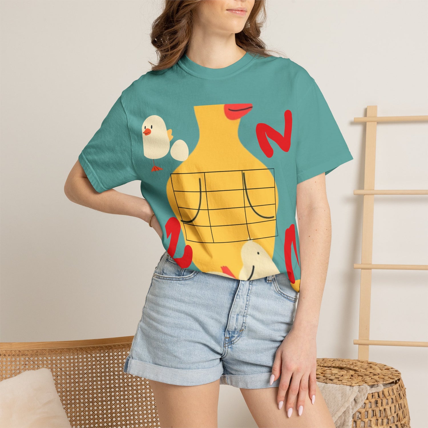 Graphic T-Shirt — Playful Koi &amp; Vase Collage Tee (OVASTYLE Brand)