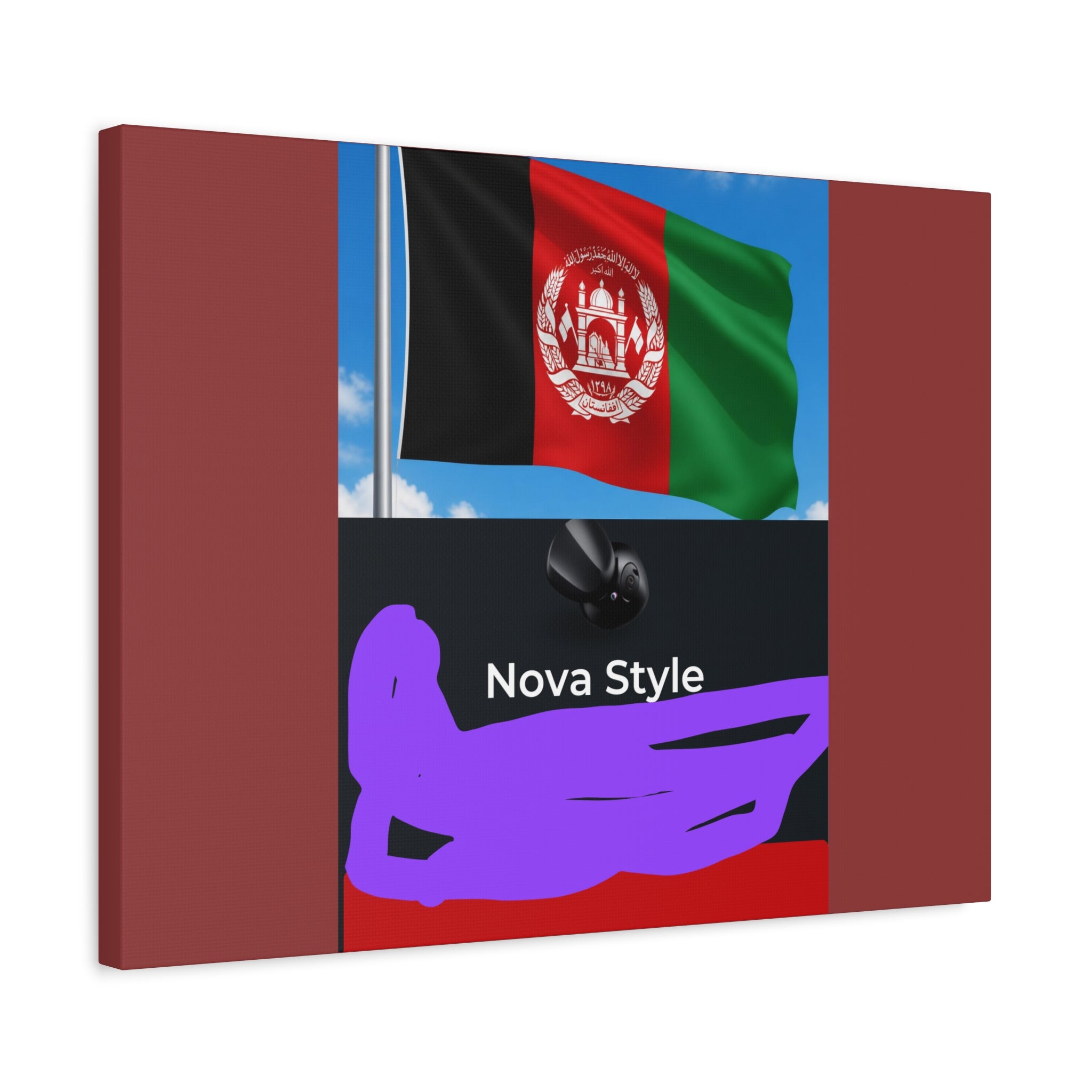 Afghan Flag Matte Canvas Print — Stretched 1.25" Wall Art