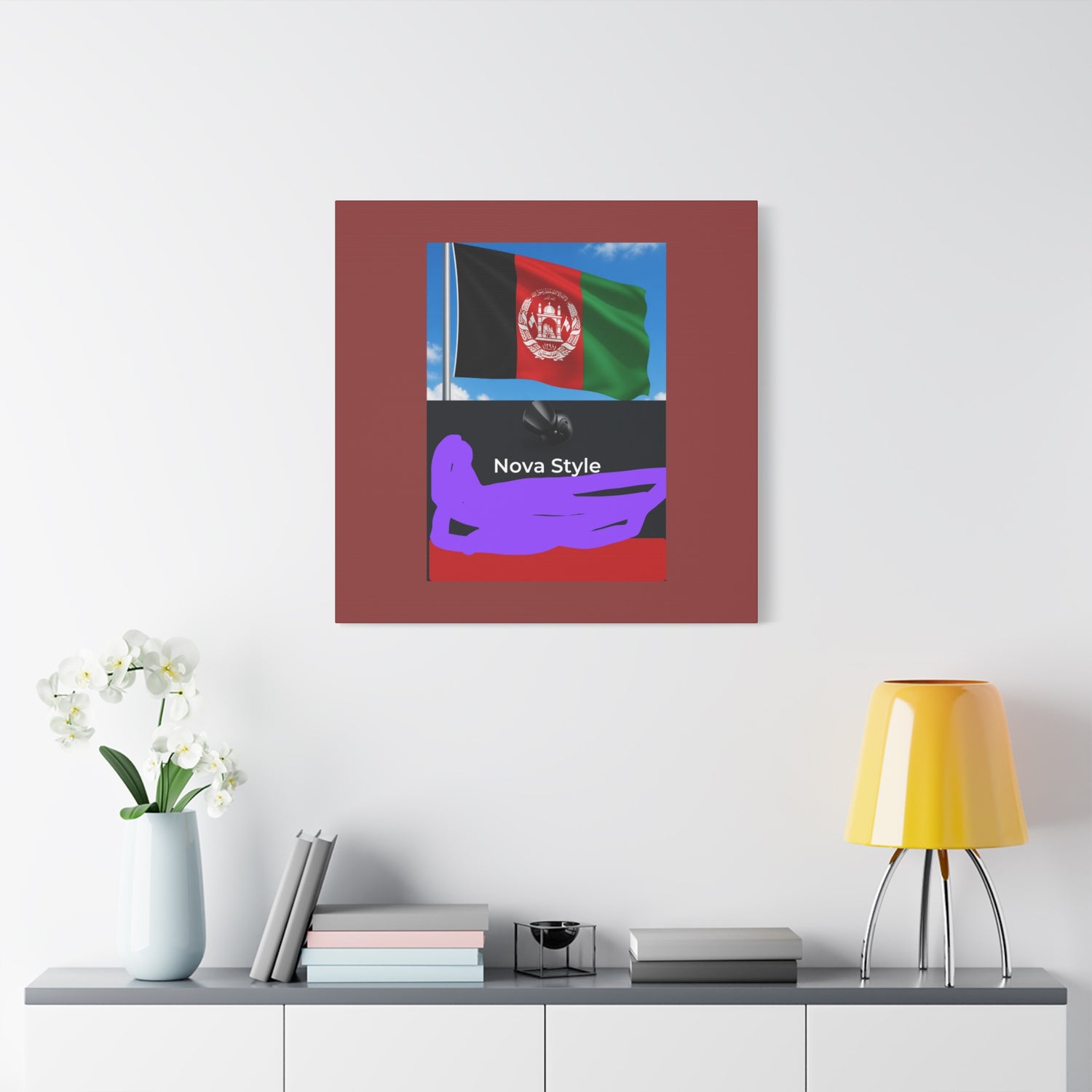 Afghan Flag Matte Canvas Print — Stretched 1.25" Wall Art