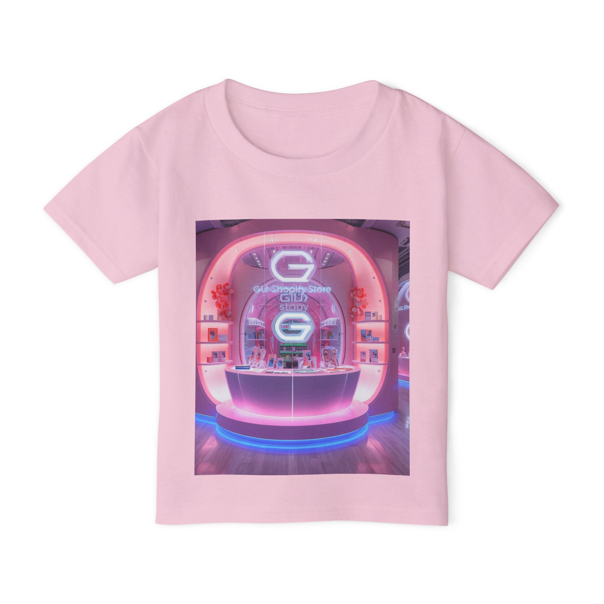 Toddler T-Shirt — Colorful Neon Shop &amp; Rainbow Shopping Bag Graphic