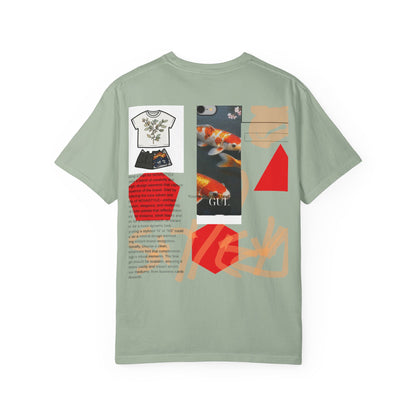 Graphic T-Shirt — Playful Koi &amp; Vase Collage Tee (OVASTYLE Brand)