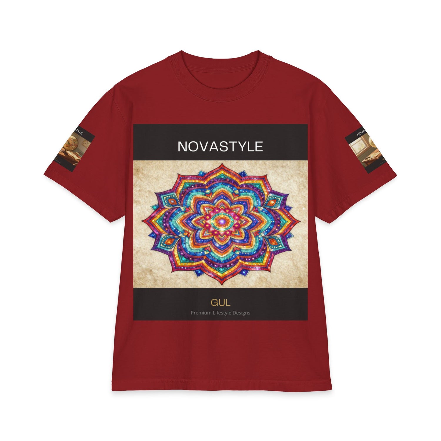 T-Shirt — NOVASTYLE Colorful Mandala &amp; Bonsai Graphic Tee