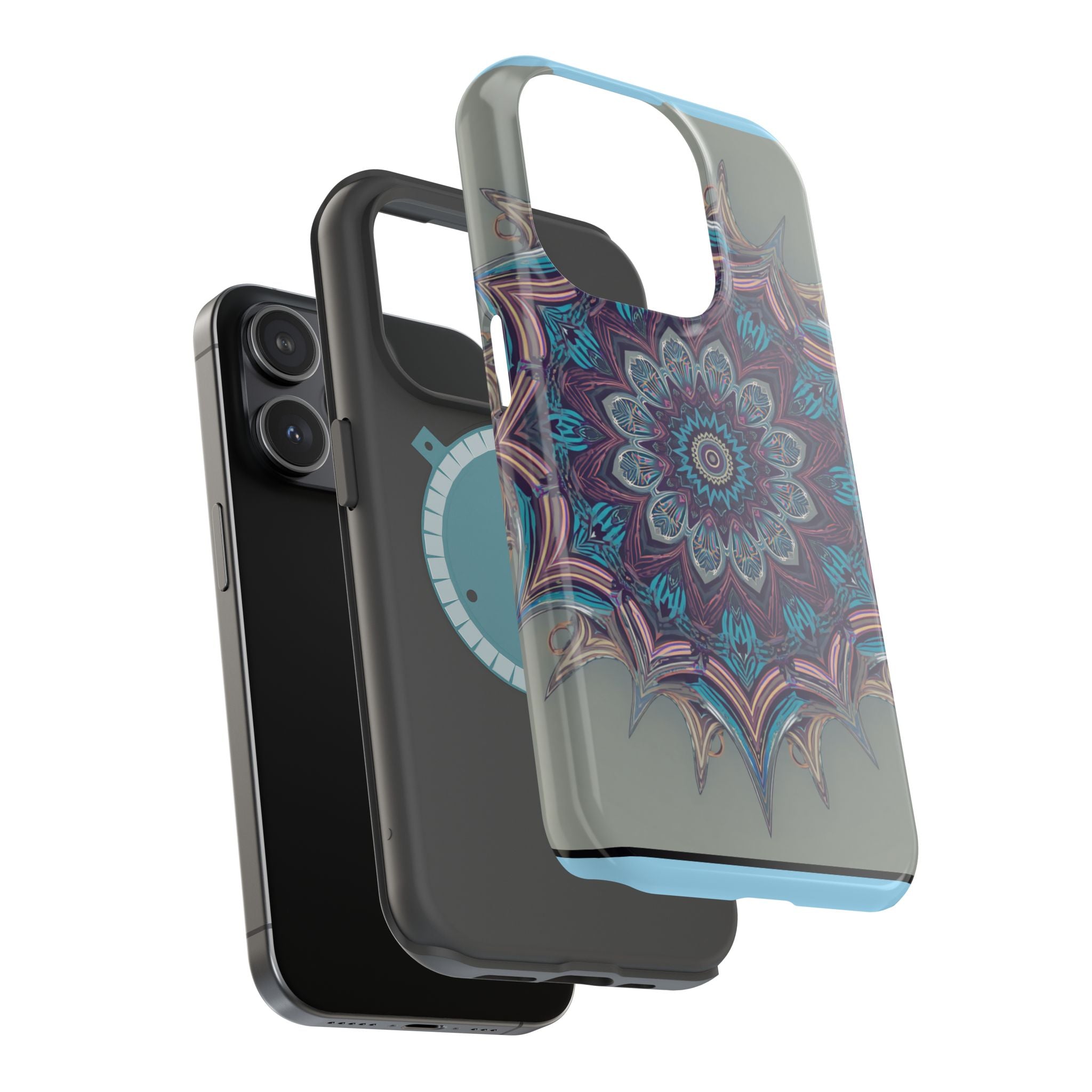 Phone Case — Blue Purple Mandala Magnetic Impact-Resistant Case