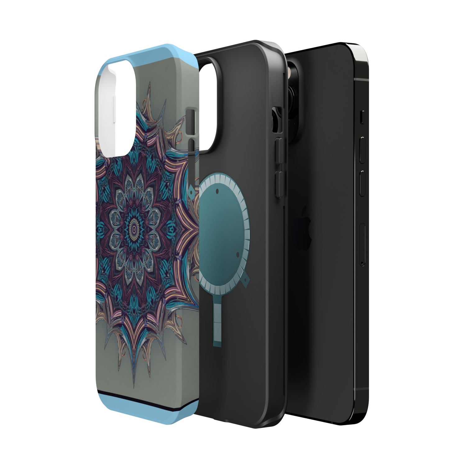 Phone Case — Blue Purple Mandala Magnetic Impact-Resistant Case