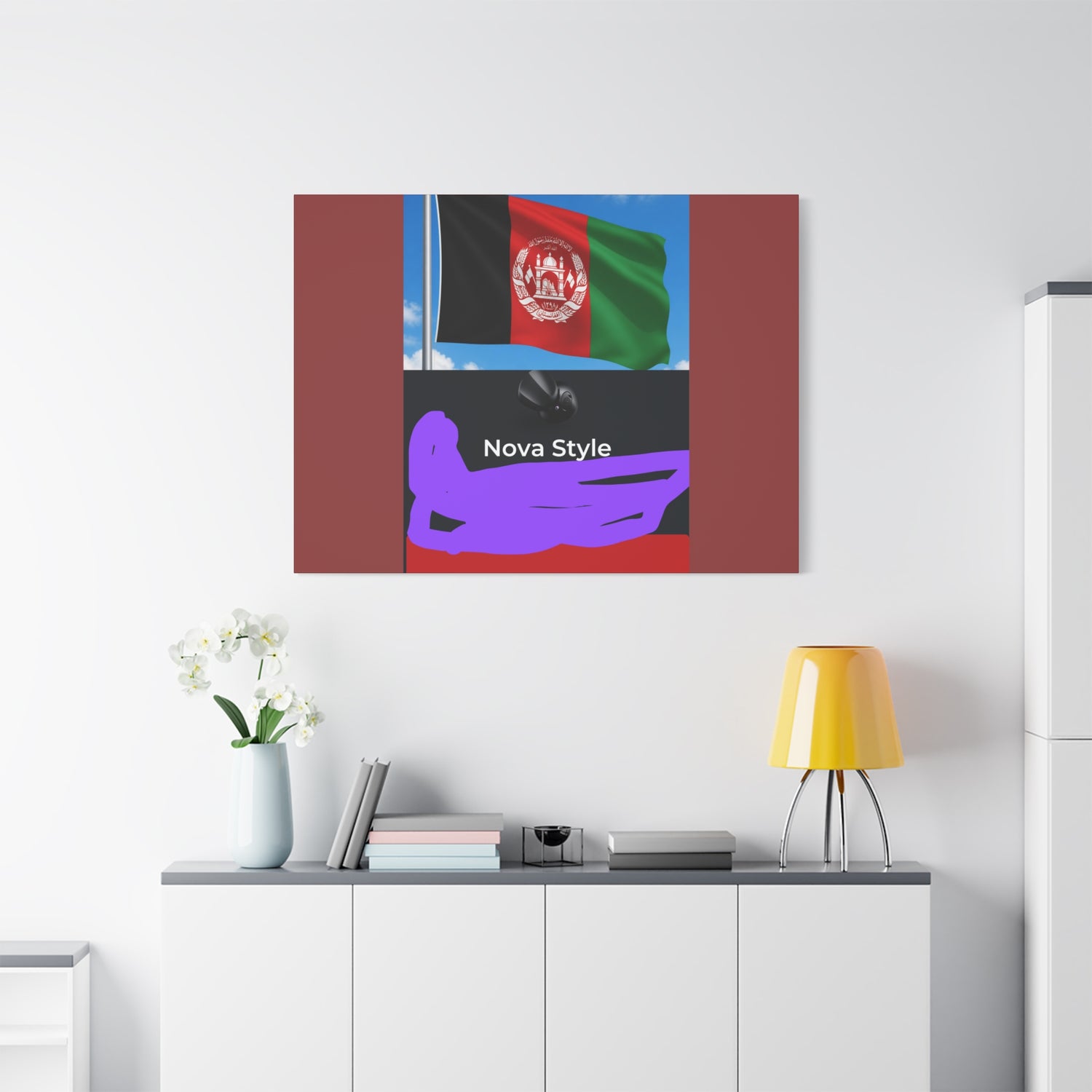 Afghan Flag Matte Canvas Print — Stretched 1.25" Wall Art