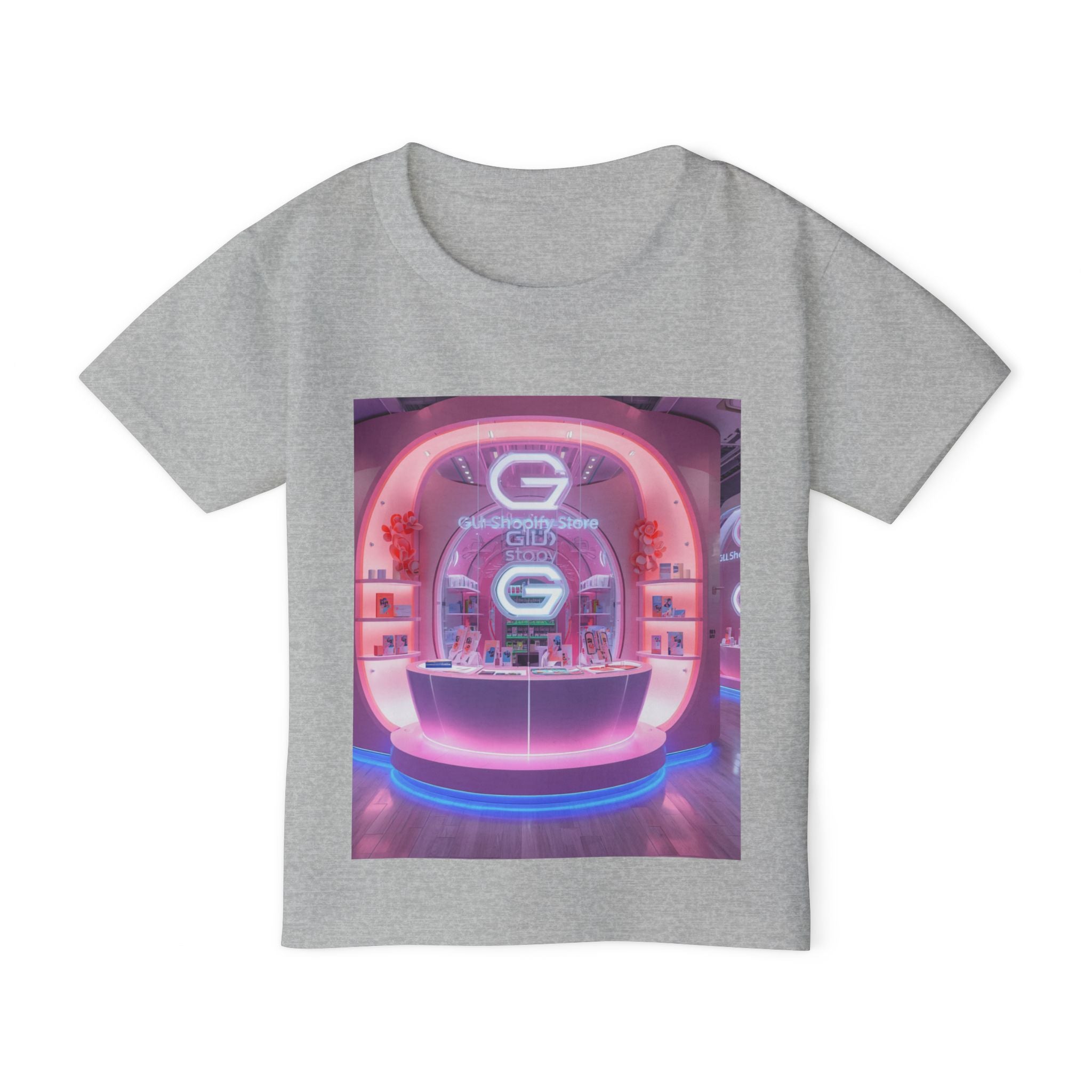Toddler T-Shirt — Colorful Neon Shop &amp; Rainbow Shopping Bag Graphic