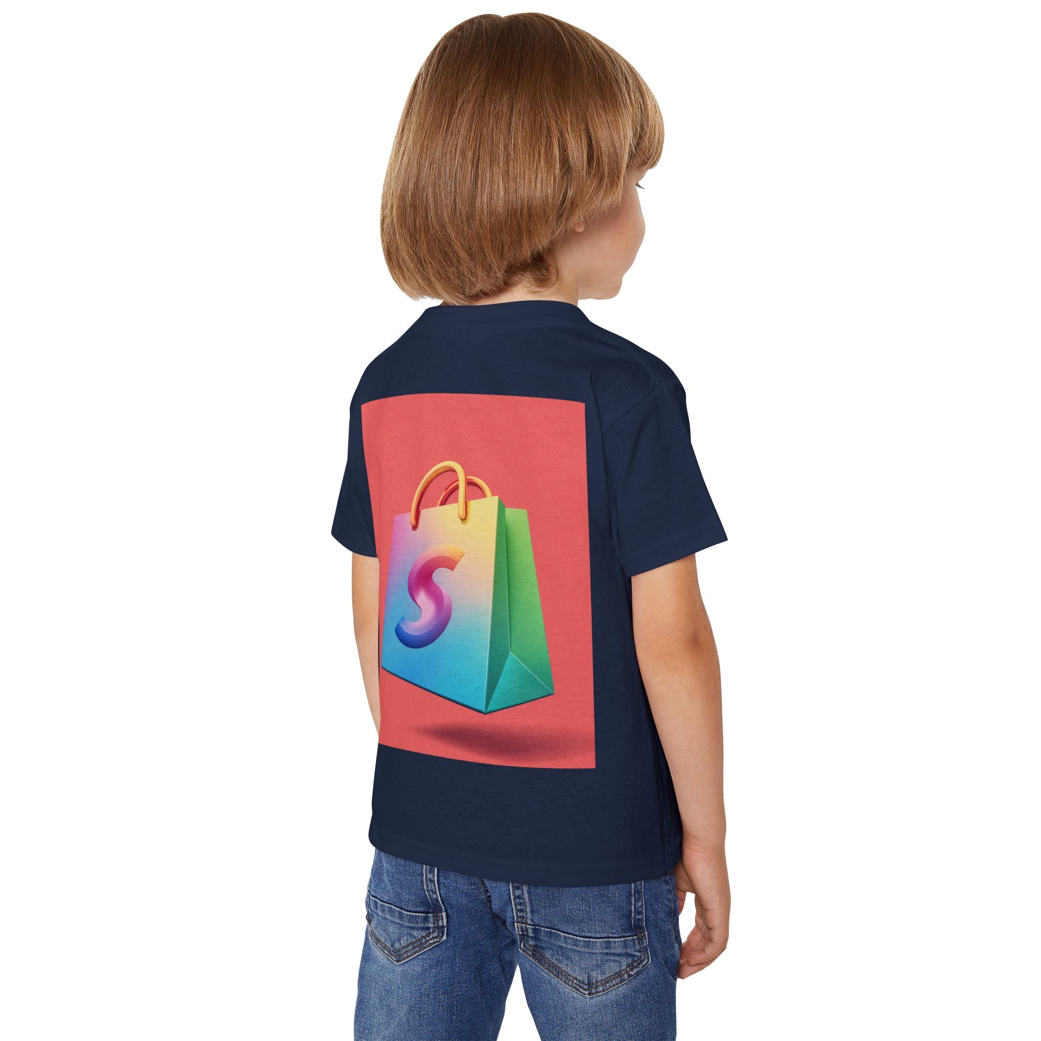 Toddler T-Shirt — Colorful Neon Shop &amp; Rainbow Shopping Bag Graphic