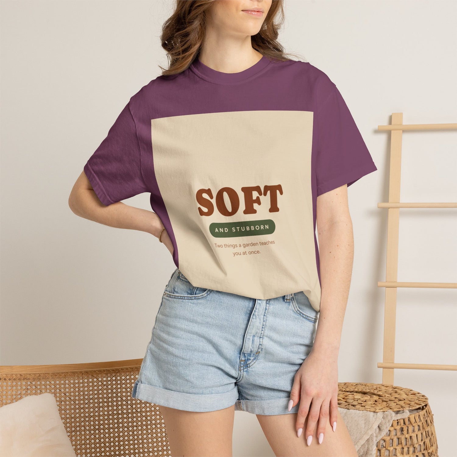 Soft and Stubborn T-Shirt — Retro Cream Graphic Tee