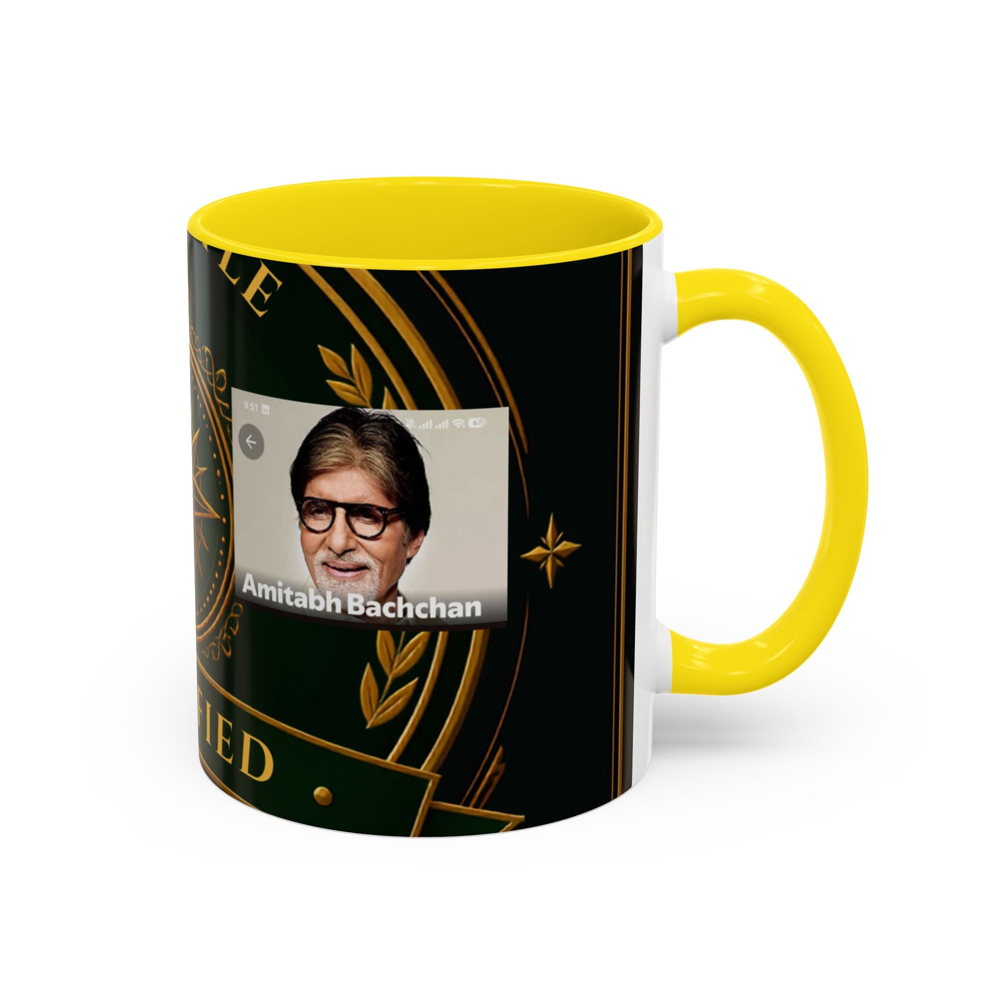 Certified Collector Accent Coffee Mug — Portrait Emblem Design (11/15 oz)