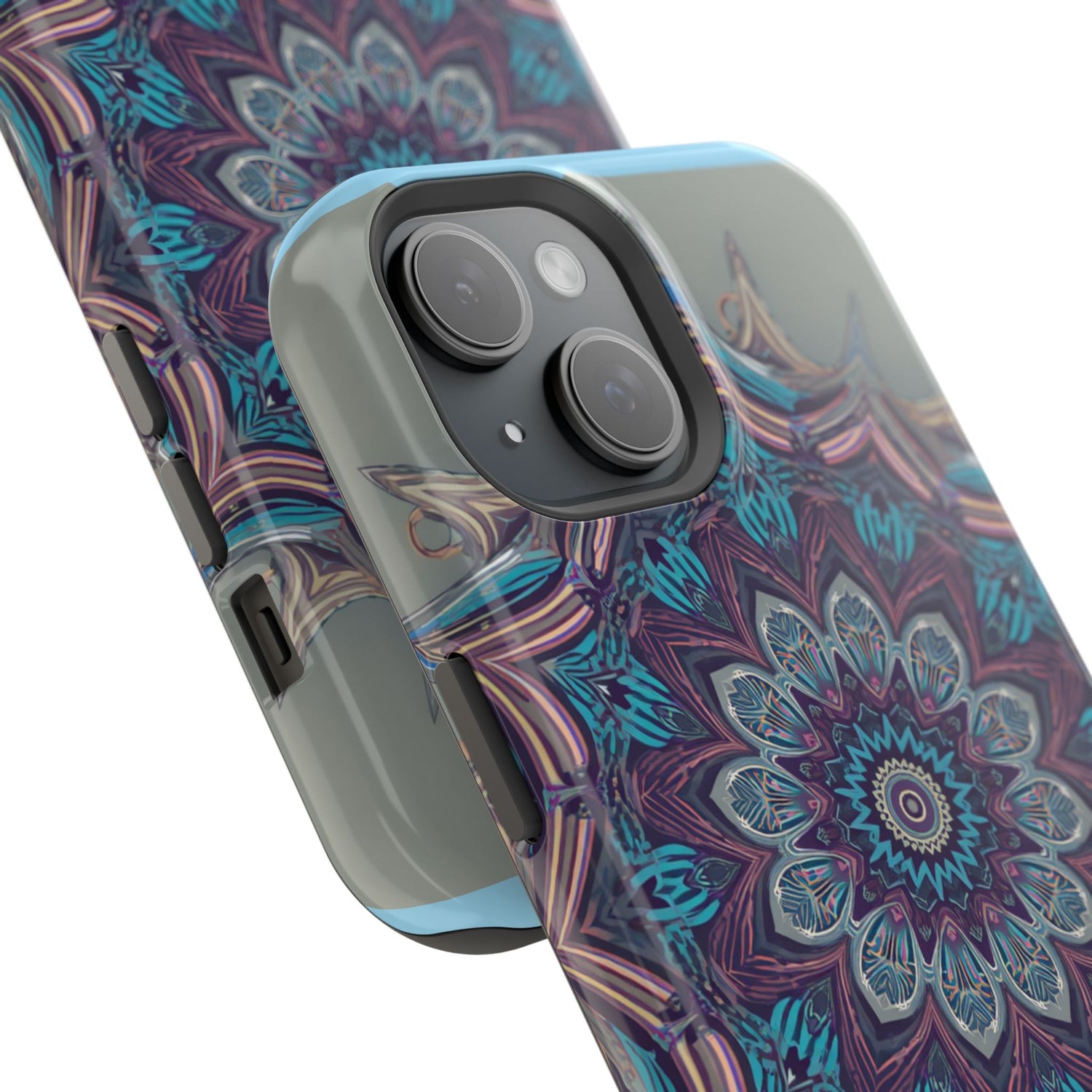 Phone Case — Blue Purple Mandala Magnetic Impact-Resistant Case