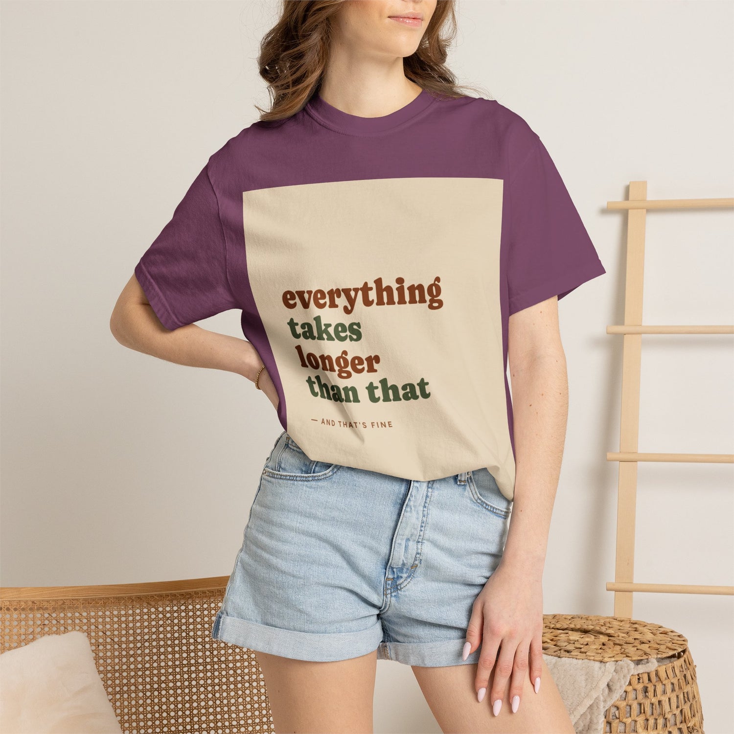 Everything Takes Longer Than That Tee — Relaxed Retro Quote T-Shirt