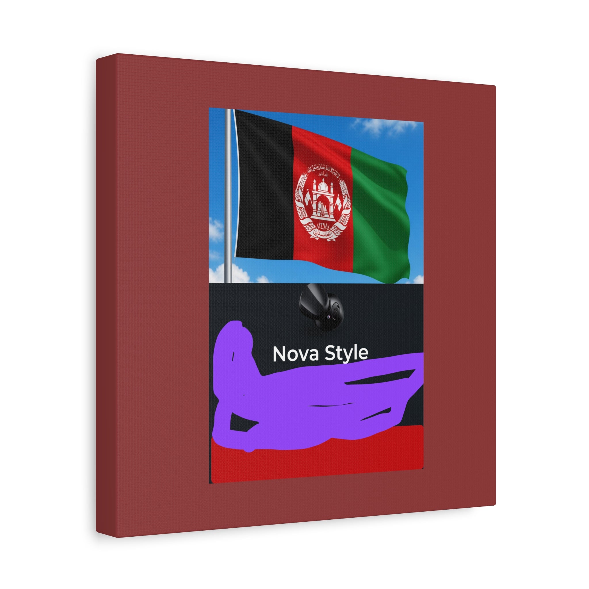 Afghan Flag Matte Canvas Print — Stretched 1.25" Wall Art